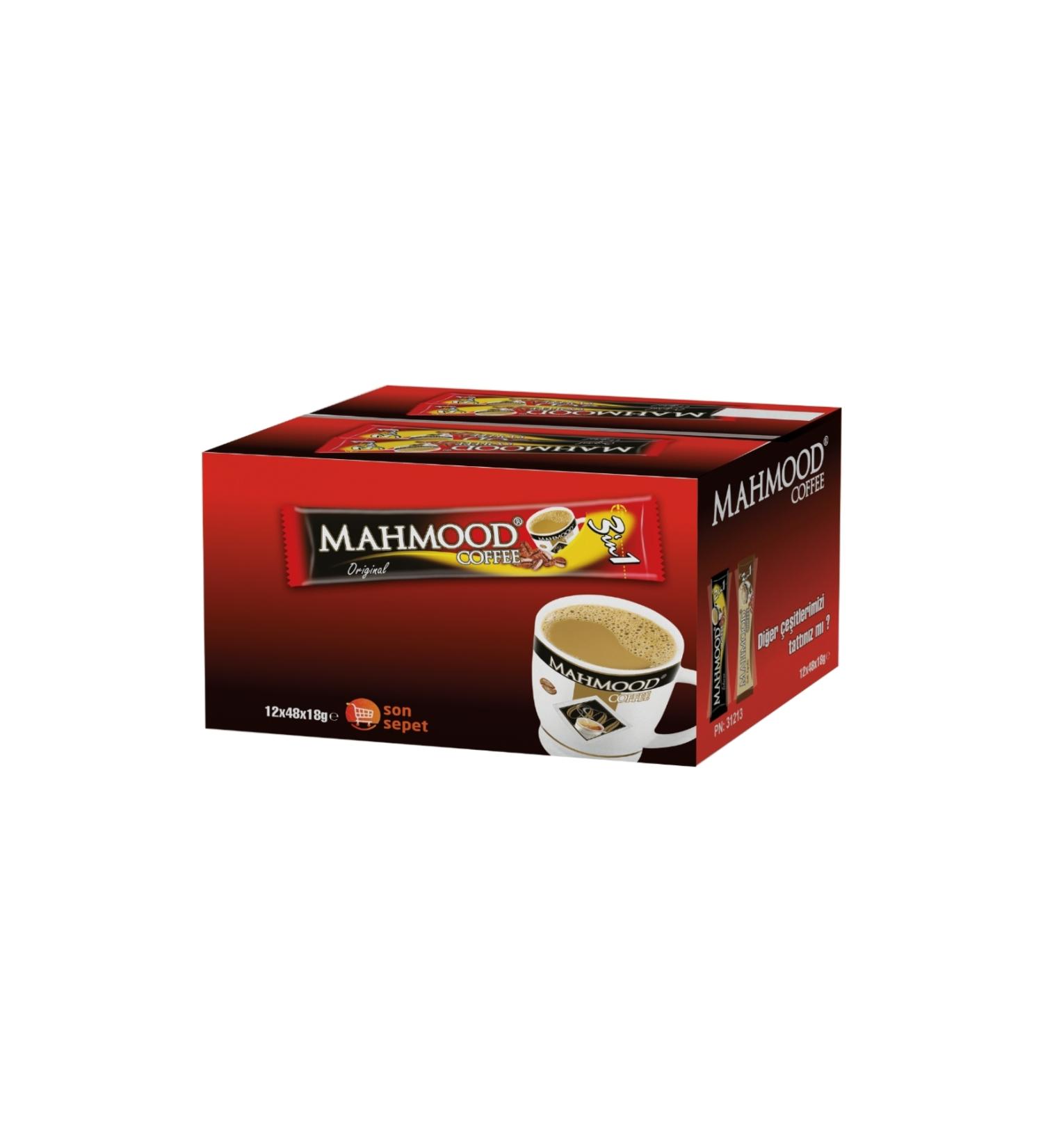 Mahmood Coffee Mahmood 3 in 1 Instant Coffee 48 Pieces X 18 g (1 Box - 12) - Buy Online on GoSupps.com