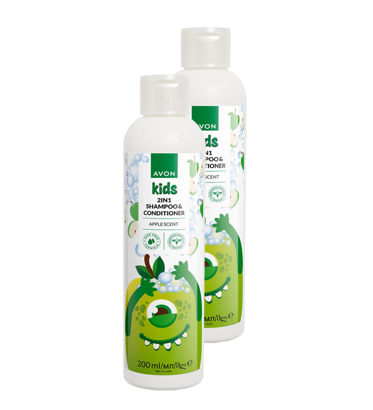 Avon Kids 2 in 1 Apple Scented Shampoo and Conditioner for Children 200 Ml. Duo Set - Buy Online on GoSupps.com
