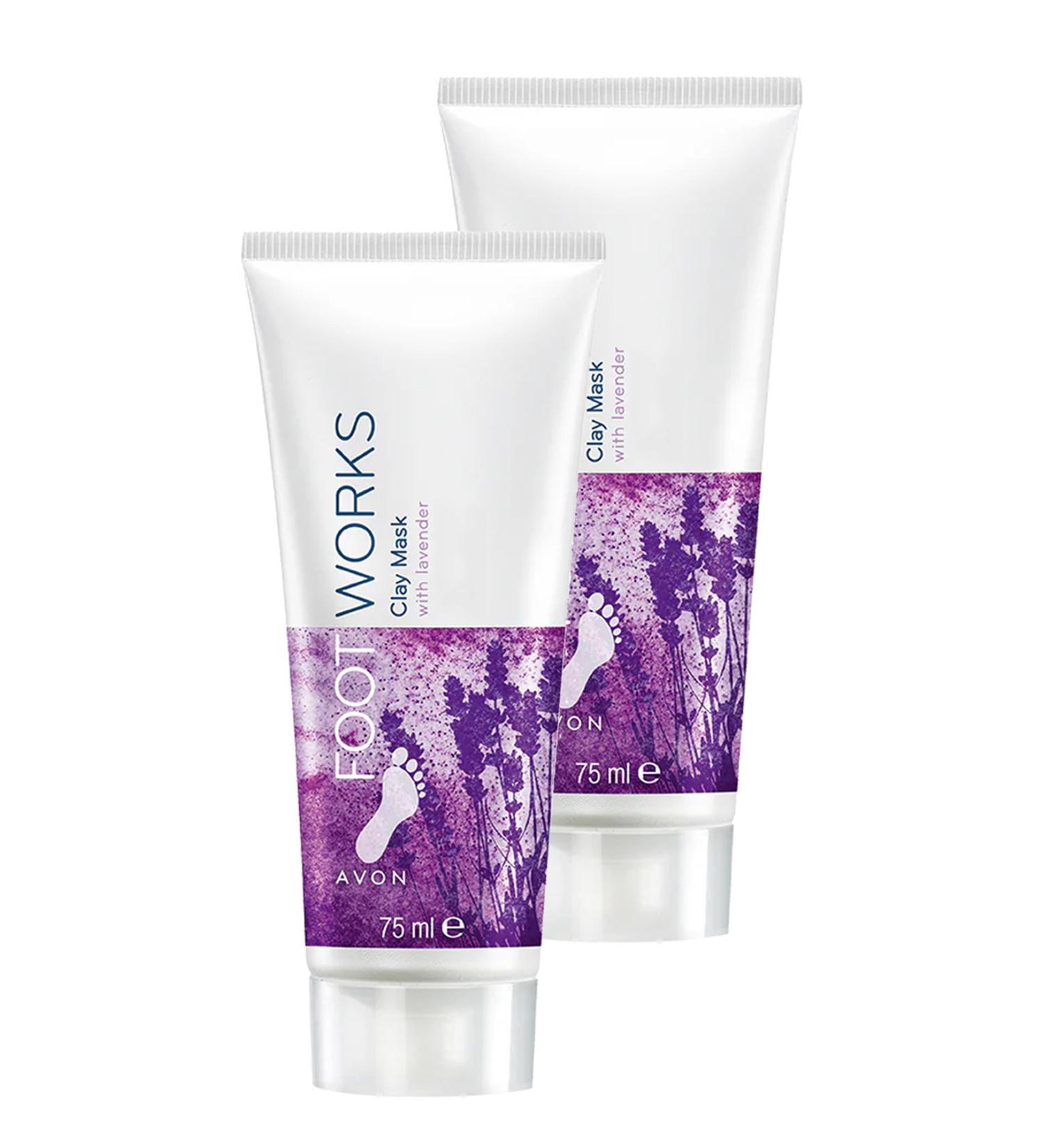 Avon Footworks Lavender Essence Foot Clay Mask 75 Ml. Set of Two