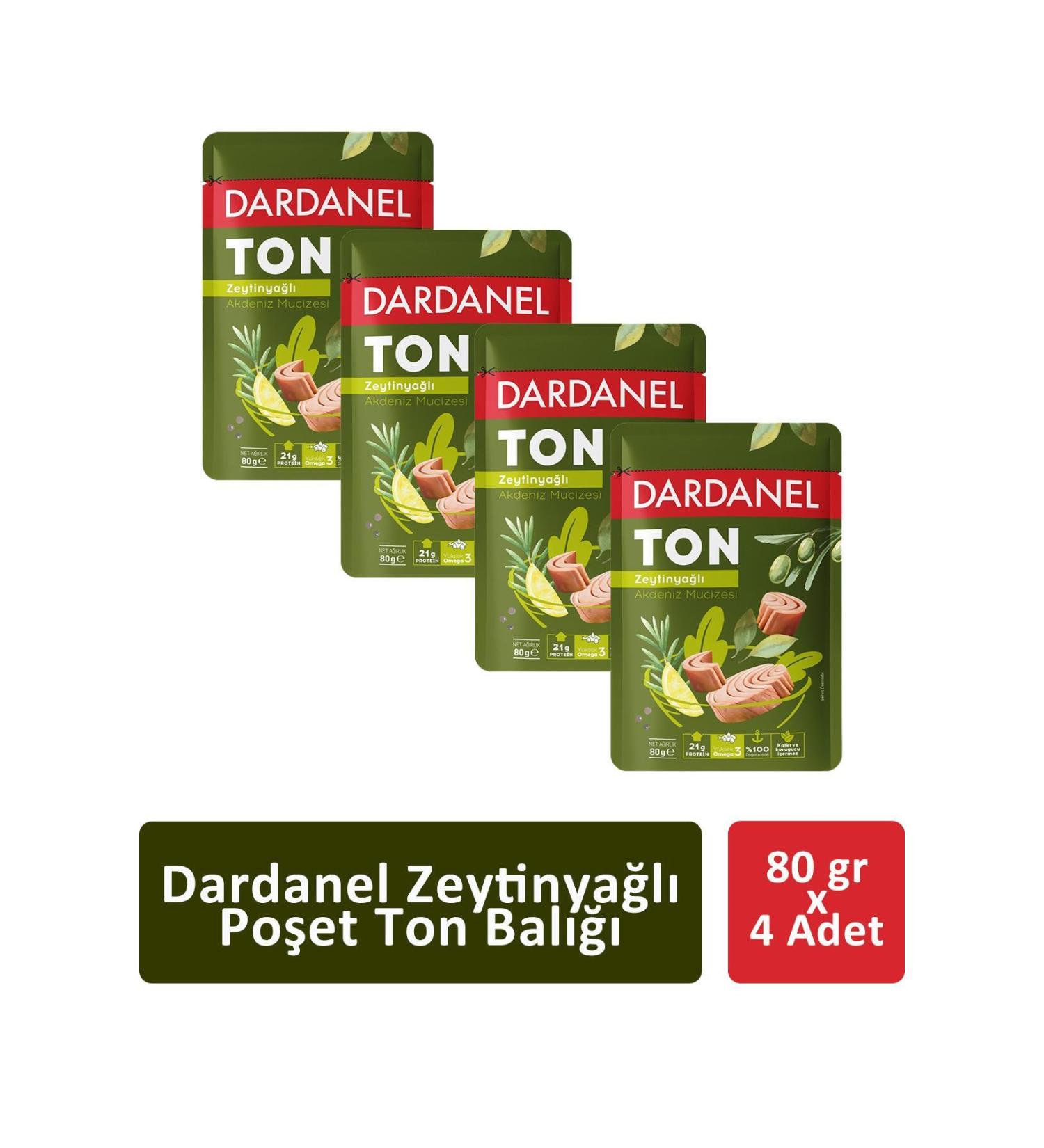 Dardanel Bag Tuna in Olive Oil 80 gr x 4 Pieces