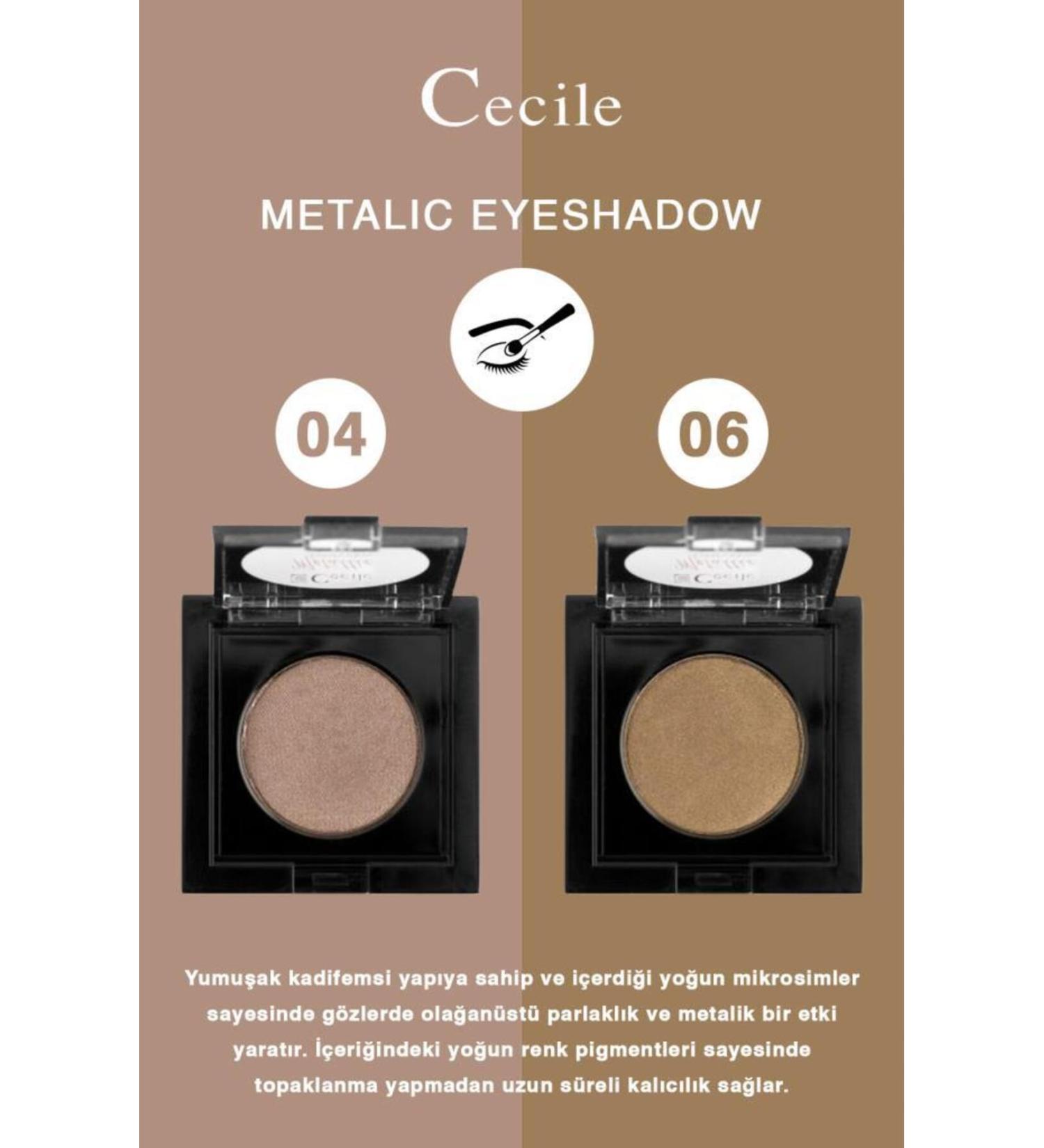 Cecile Intense Pigmented Cold Colors Metallic Eyeshadow Nude Series 04-06