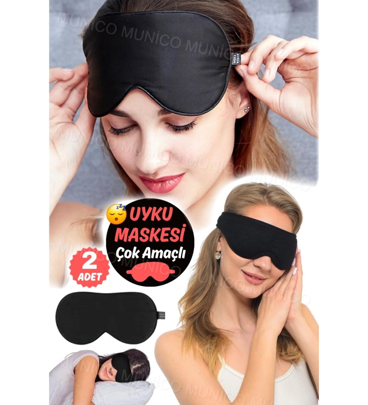 Gaggani 2 Pieces Perfect Shading and Elasticity Stylish Design Silk Eye Mask - Lightness and Comfort