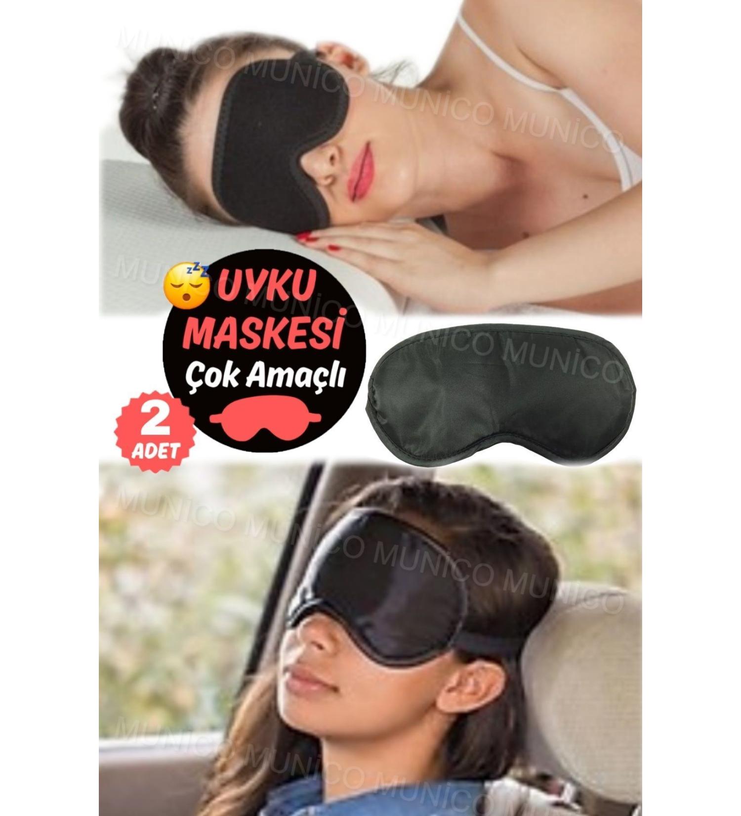 2 Pieces Adjustable Strap Silk Sleep Mask Perfect Comfort Sleep Band - Ergonomic Structure and Silk