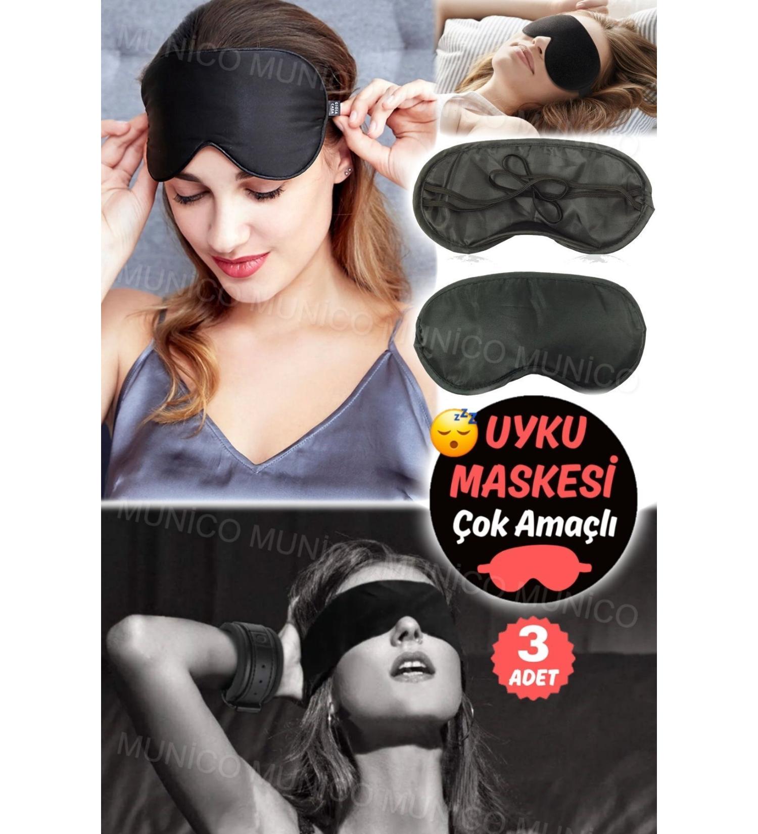 3 Pieces Stylish Design Silk Eye Patch Sleep Mask Ultra Soft Silk Sleep Mask - Flexible and Comfortable