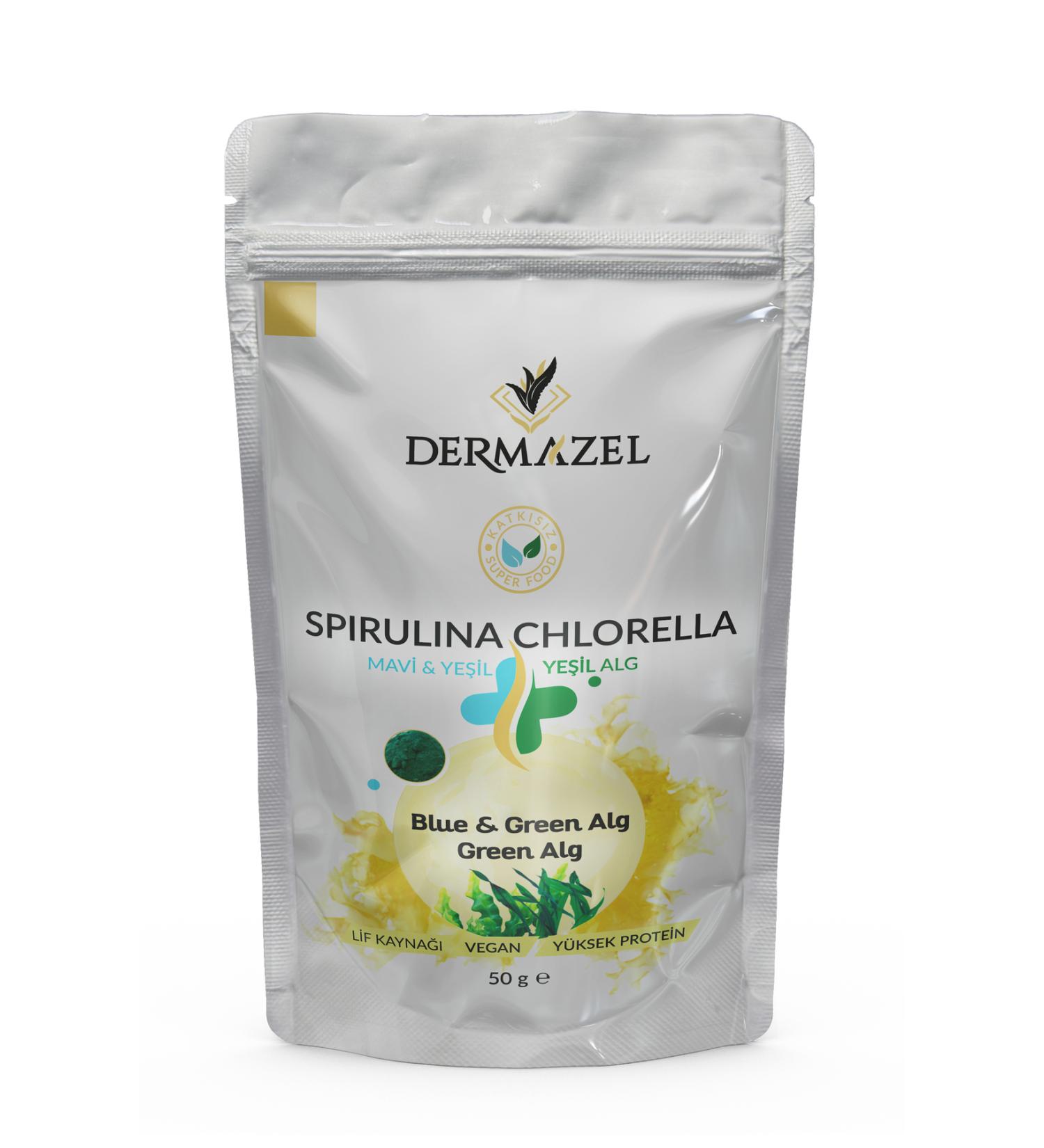 DERMAZEL Organic Spirulina&chlorella Powder 50 gr