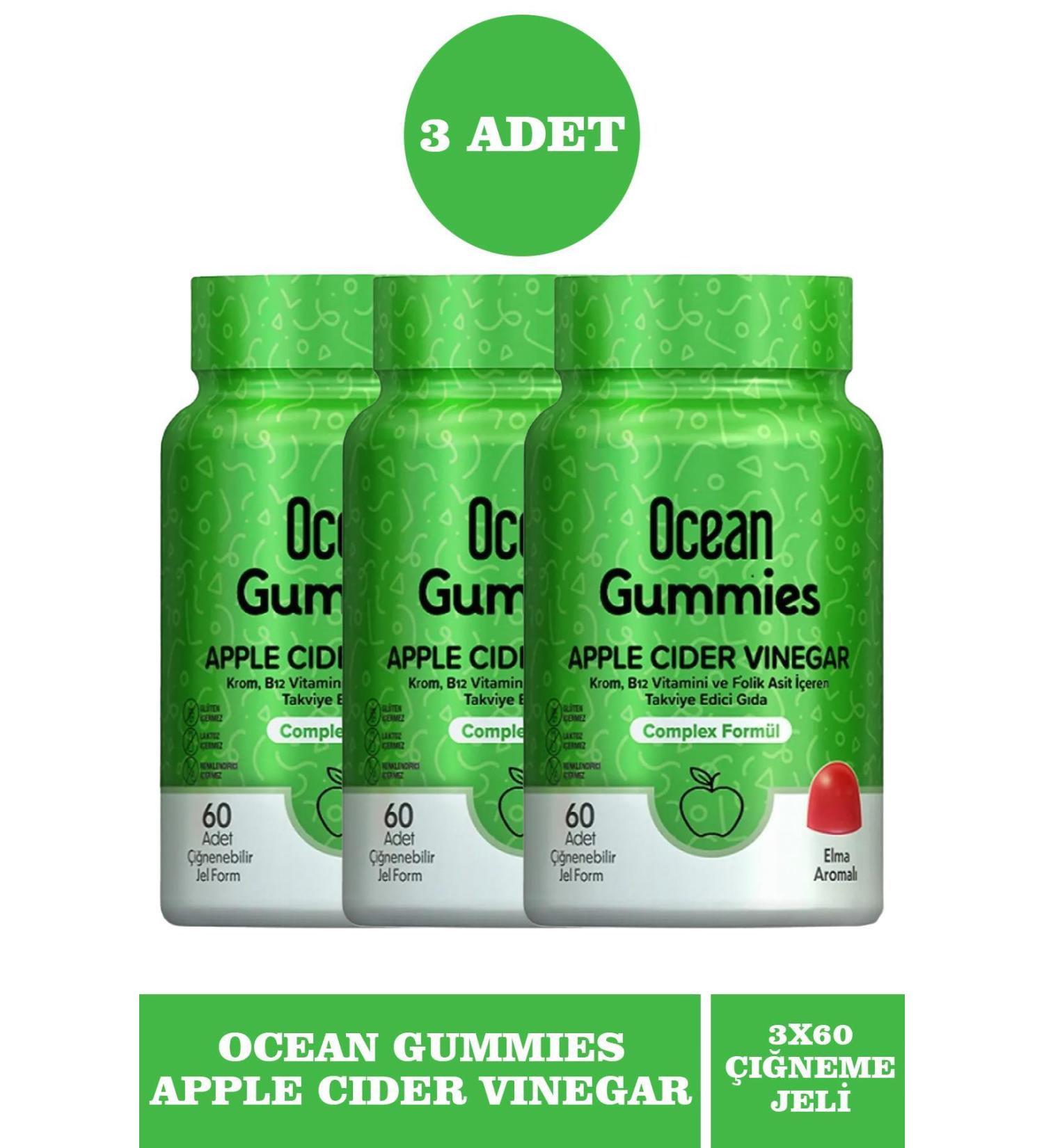 Ocean Gummies Apple Cider Vinegar 60 Chewable Form 3 Pieces