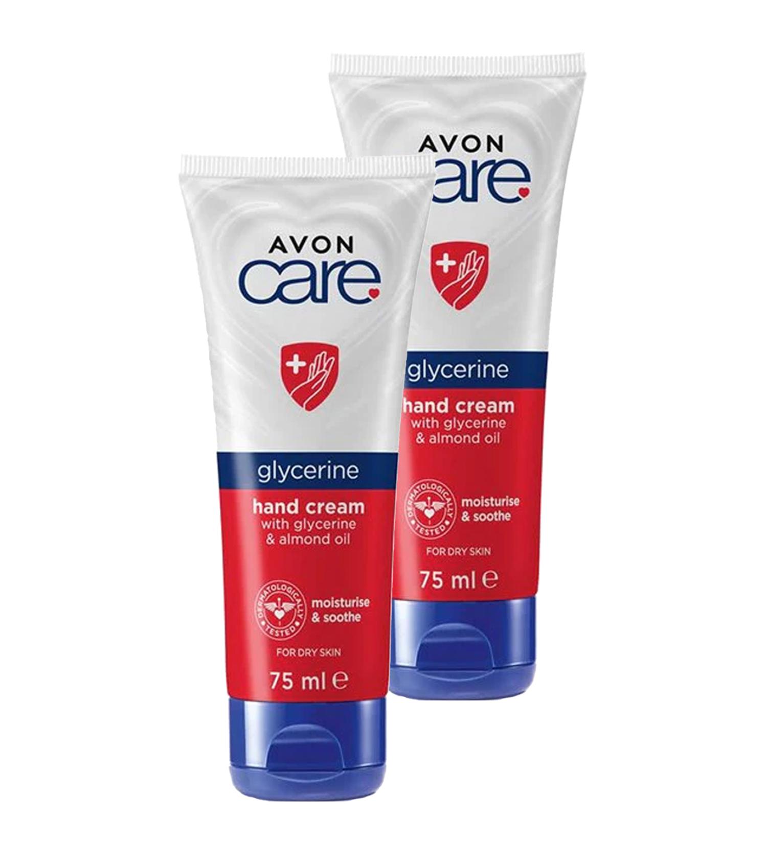 Avon Care Glycerin and Almond Oil Hand Cream 75 Ml. Duo Set