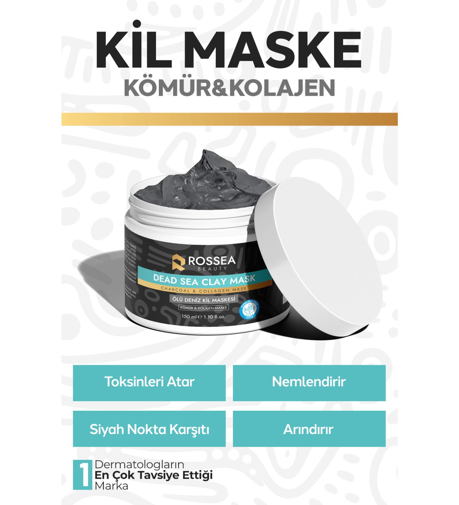 ROSSEAN BEAUTY Dead Sea Mask with Collagen Anti-Aging Acne and Blackhead Mask 150 ml - Buy Online on GoSupps.com