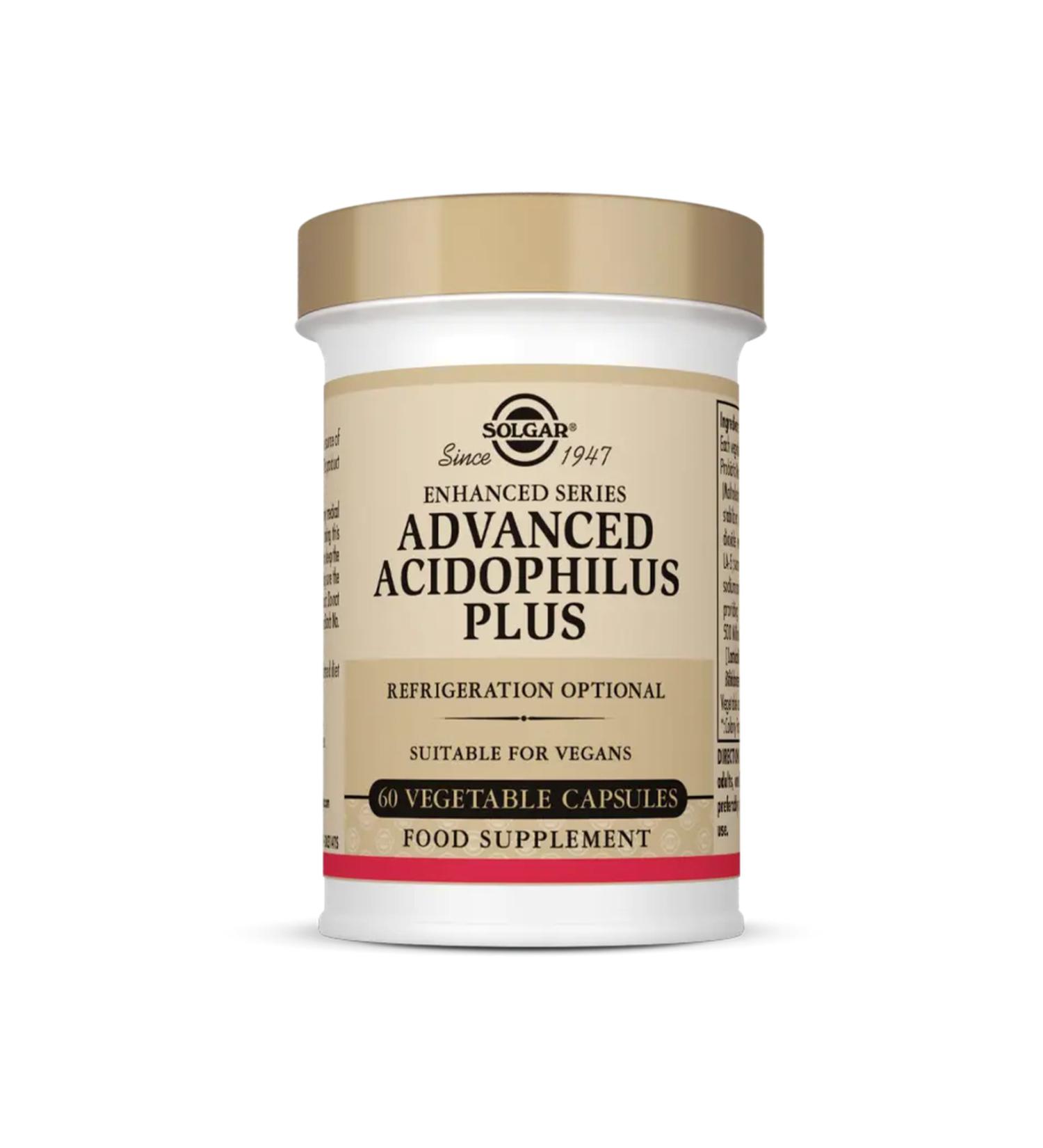 Solgar Advanced Acidophilus Plus 60 Capsules - Buy Online on GoSupps.com