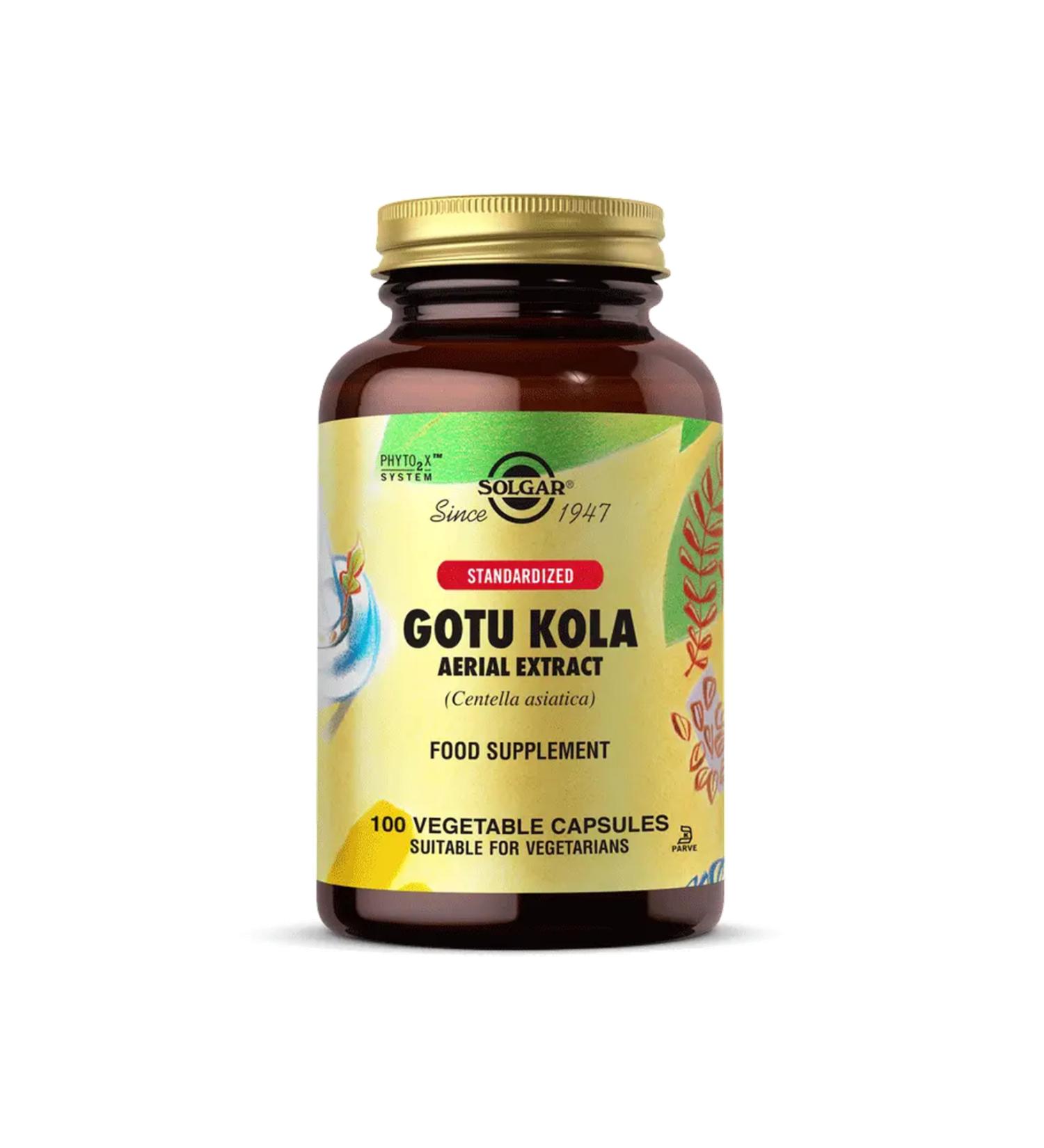 Solgar Gotu Kola Aerial Extract 100 Capsules - Buy Online on GoSupps.com