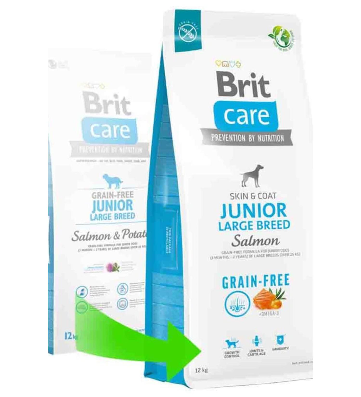 Brit Care Junior Skin & Coat Salmon Grain-Free Large Breed Puppy Food 12 Kg - Petshopundan