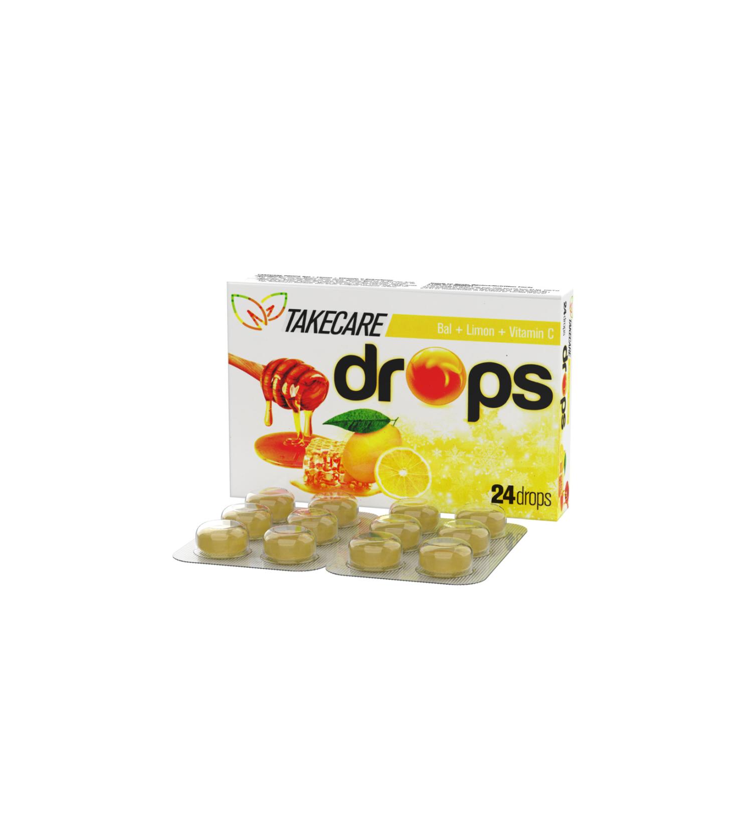 TakeCare Honey Lemon Flavored Vitamin C 24 Drops 3 Pack