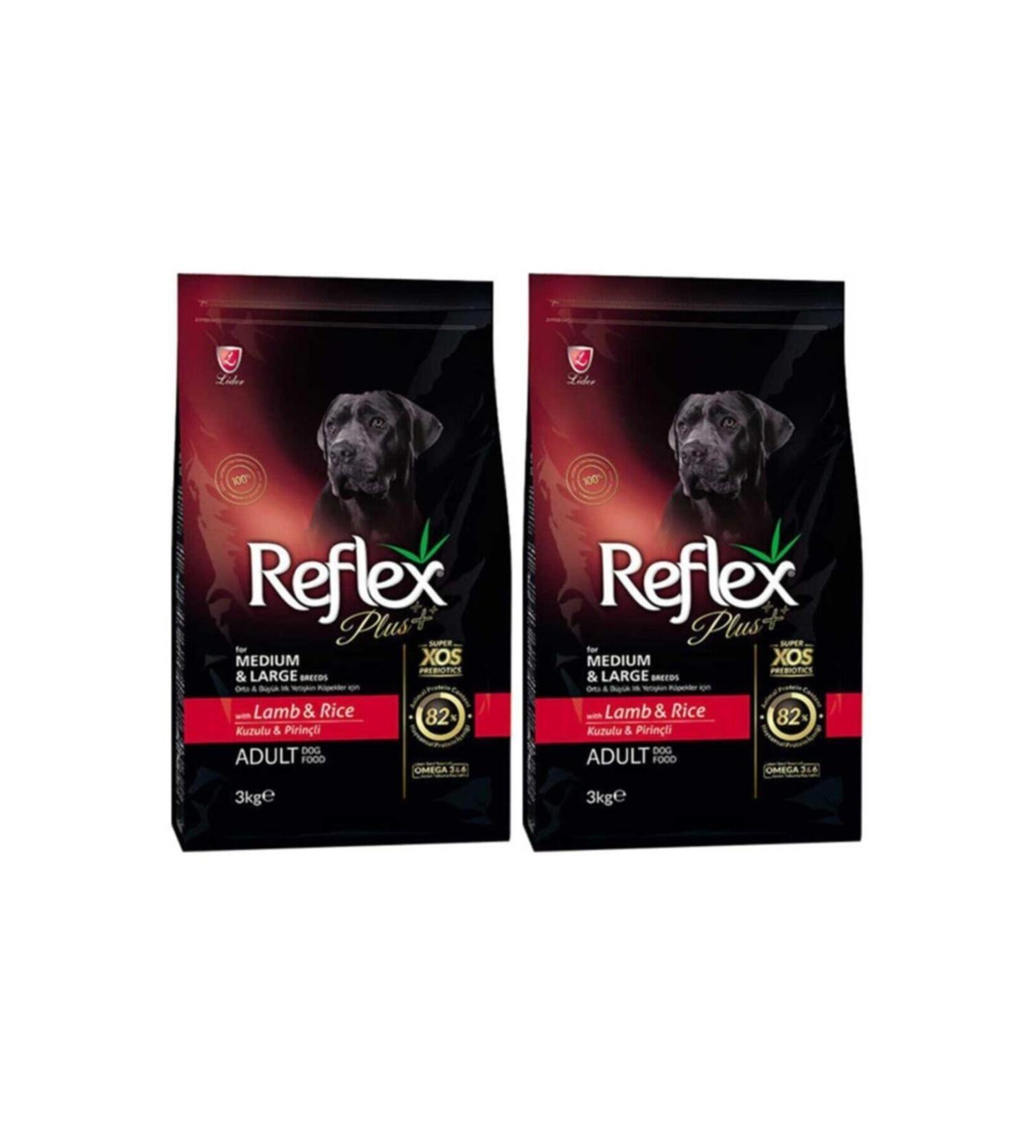 Reflex Plus Medium Large Breed Lamb Rice Adult Dog Food 3 kg 2 Pieces