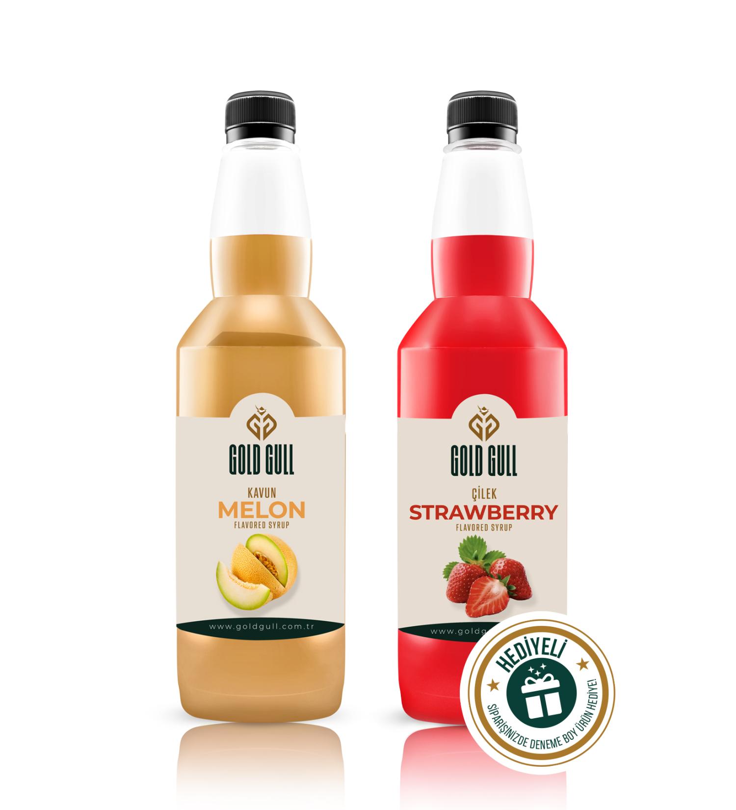 gold gull Melon & Strawberry Flavored Coffee & Fruit Syrup 2 X 700 Ml. - Buy Online on GoSupps.com