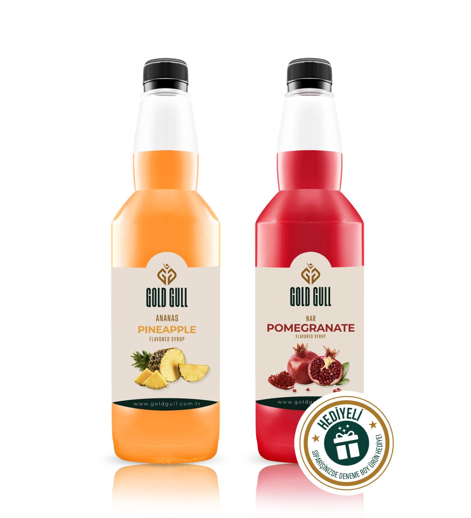 gold gull Pineapple & Pomegranate Flavored Coffee & Fruit Syrup 2 X 700 ml - Buy Online on GoSupps.com
