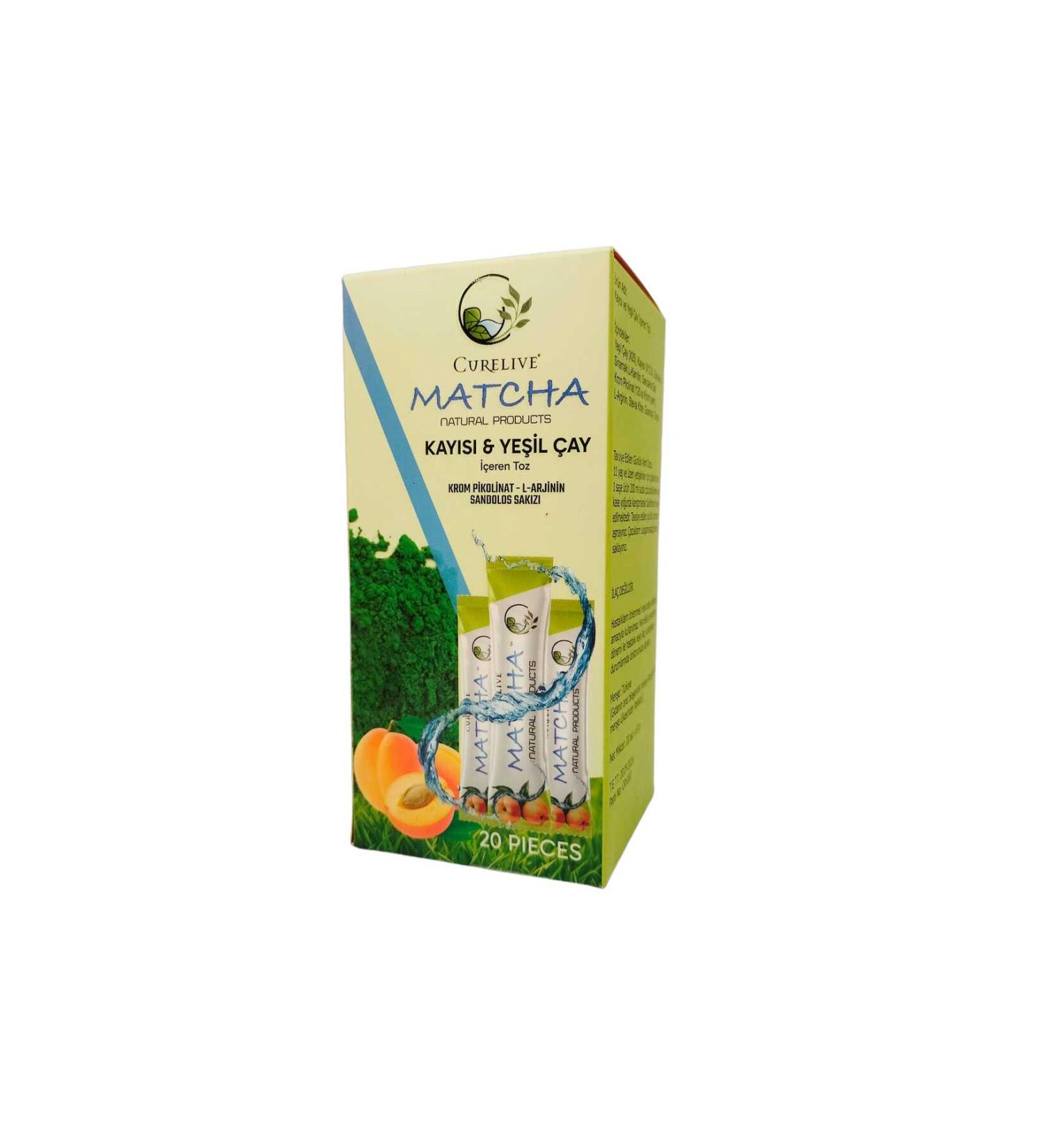 CURELIVE Matcha Apricot Flavored Detox Burner Form Matcha Tea 1 Box - Buy Online on GoSupps.com