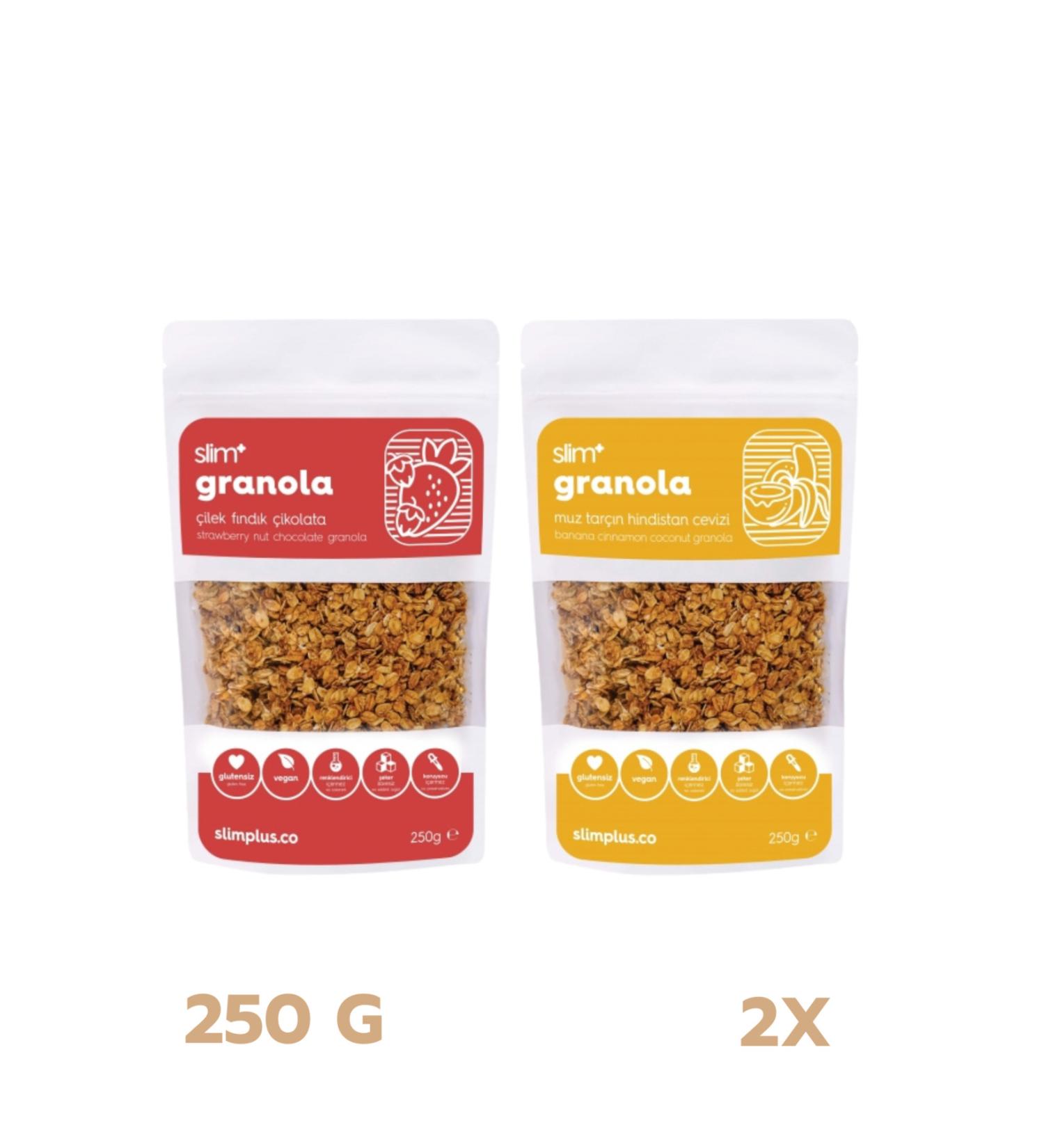 slimplus Gluten Free Granola Mix Pack Strawberry Granola 250G and Banana Granola 250G - Buy Online on GoSupps.com