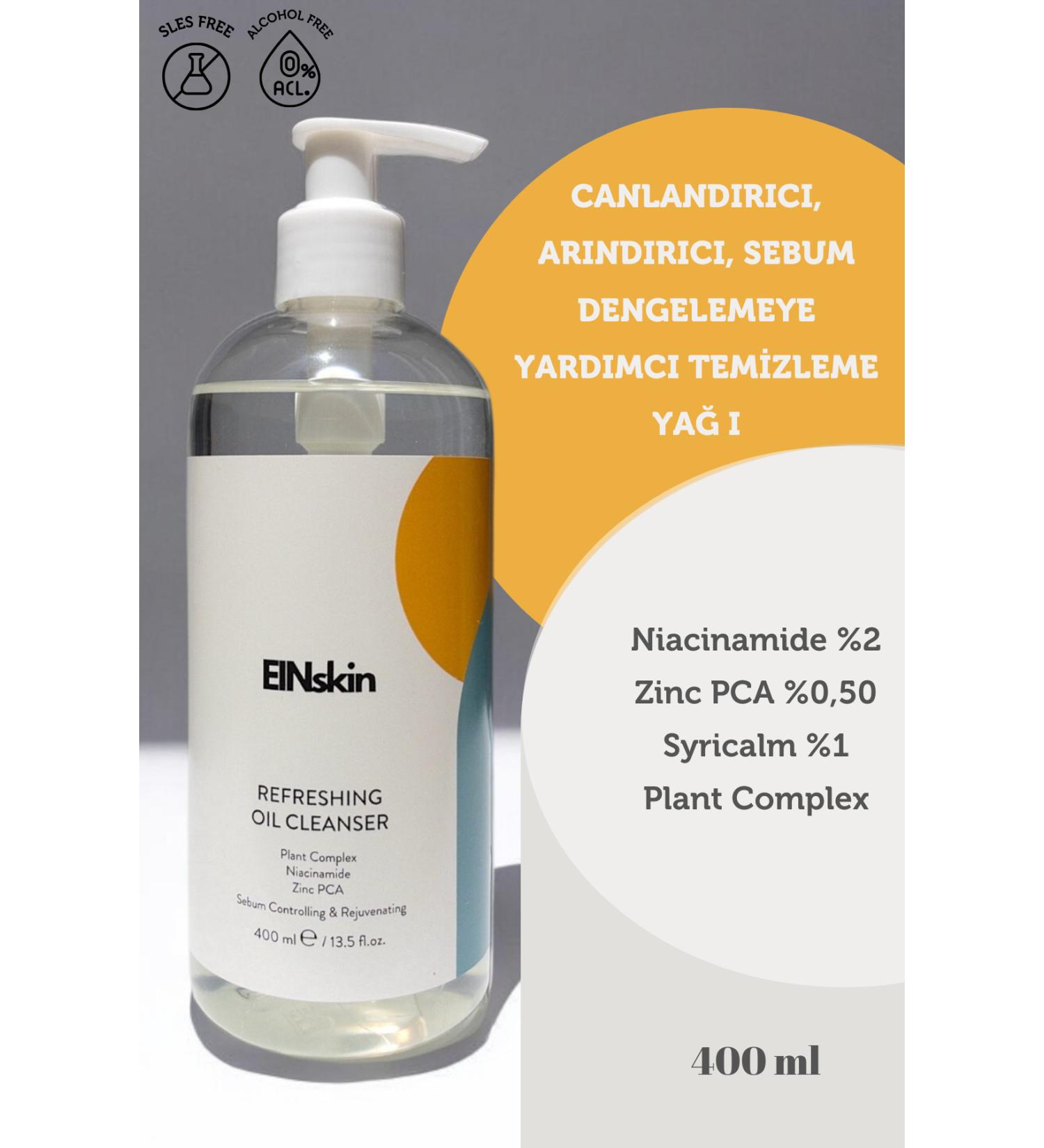Einskin Revitalizing Skin Cleansing Oil 400 ml (Niacinamide Zinc PCA Syricalm and Plant Complex)