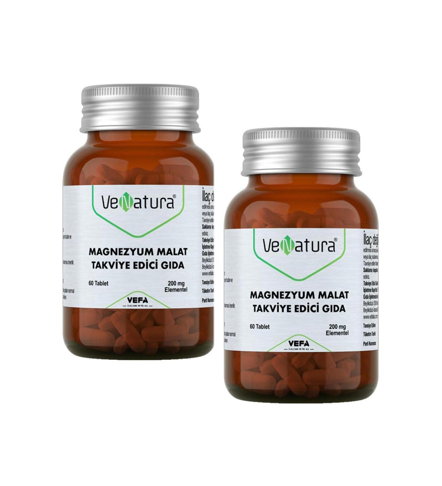 Venatura Magnesium Malate Food Supplement 60 Tablets 2 Pieces