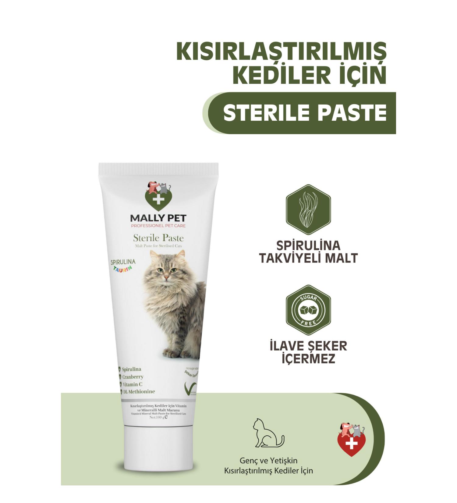 MALLY PET PROFESSIONEL PET CARE Immune Supporting and Hairball Preventing Sterile Malt Paste for Neutered Cats - Buy Online on GoSupps.com