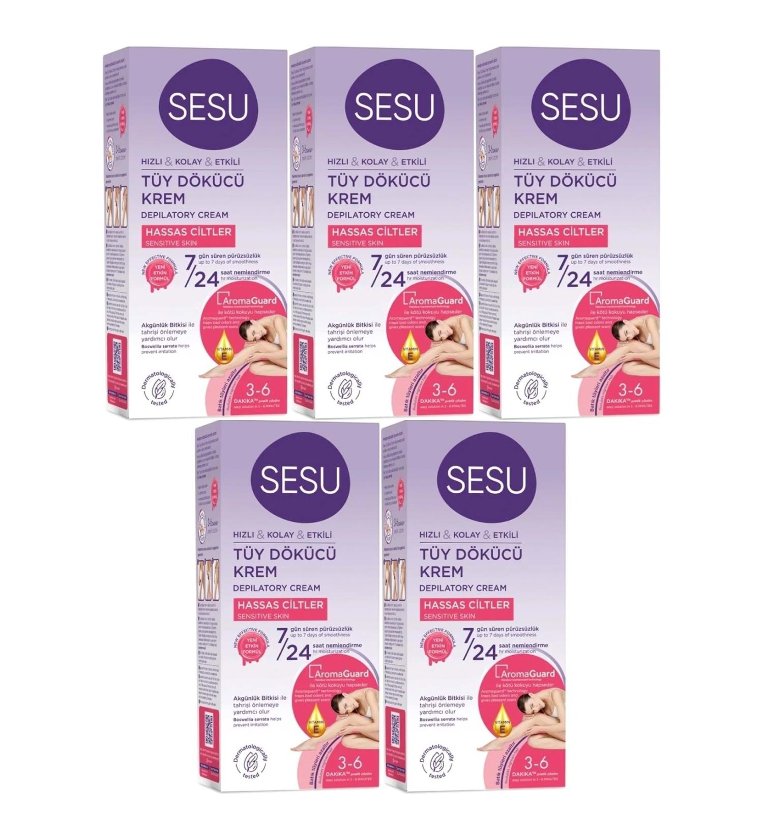 Sesu Hair Removal Cream 40ML Sensitive Skin/Sensitive (Set of 5)