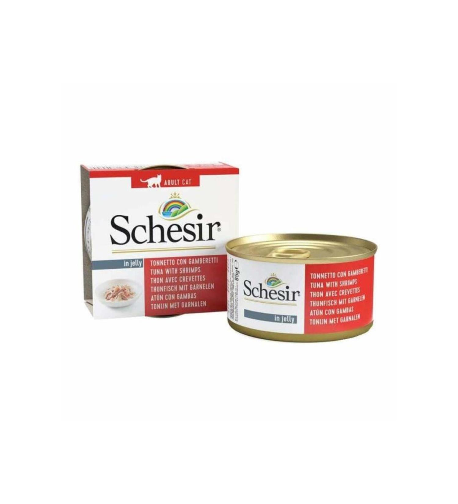 Schesir Grain-free Cat Canned Food with Tuna and Shrimp in Jelly 85 gr (stt:03/2027)