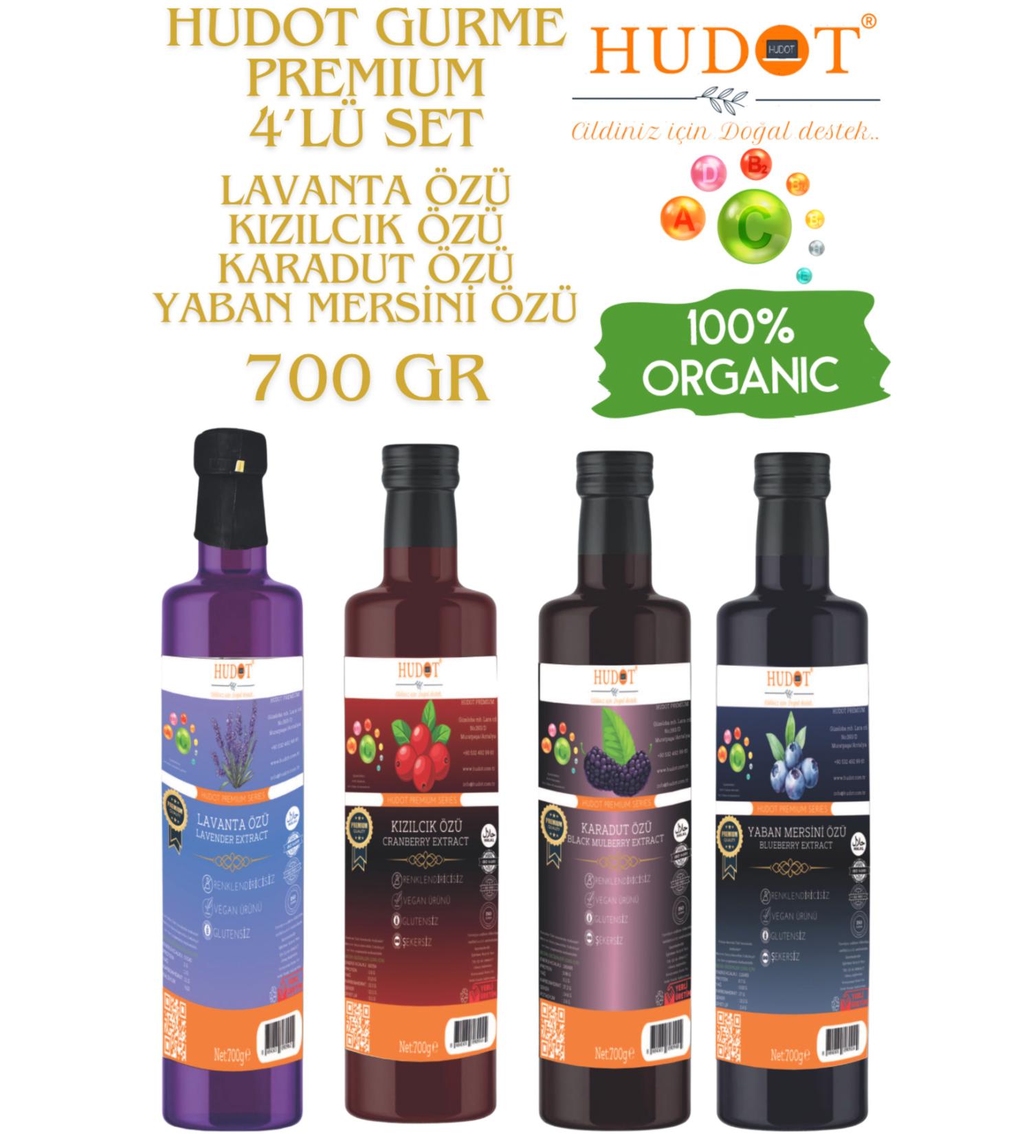 HUDOT GURME PREMIUM 4-PIECE SET BLUEBERRY BLACK MULBERRY LAVENDER CRANBERRY EXTRACT 4X700GR - Buy Online on GoSupps.com