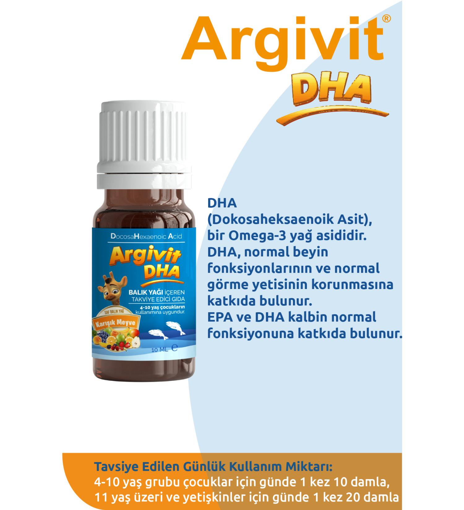 Argivit Dha Liquid Food Supplement Containing Fish Oil 10 Ml - Buy Online on GoSupps.com