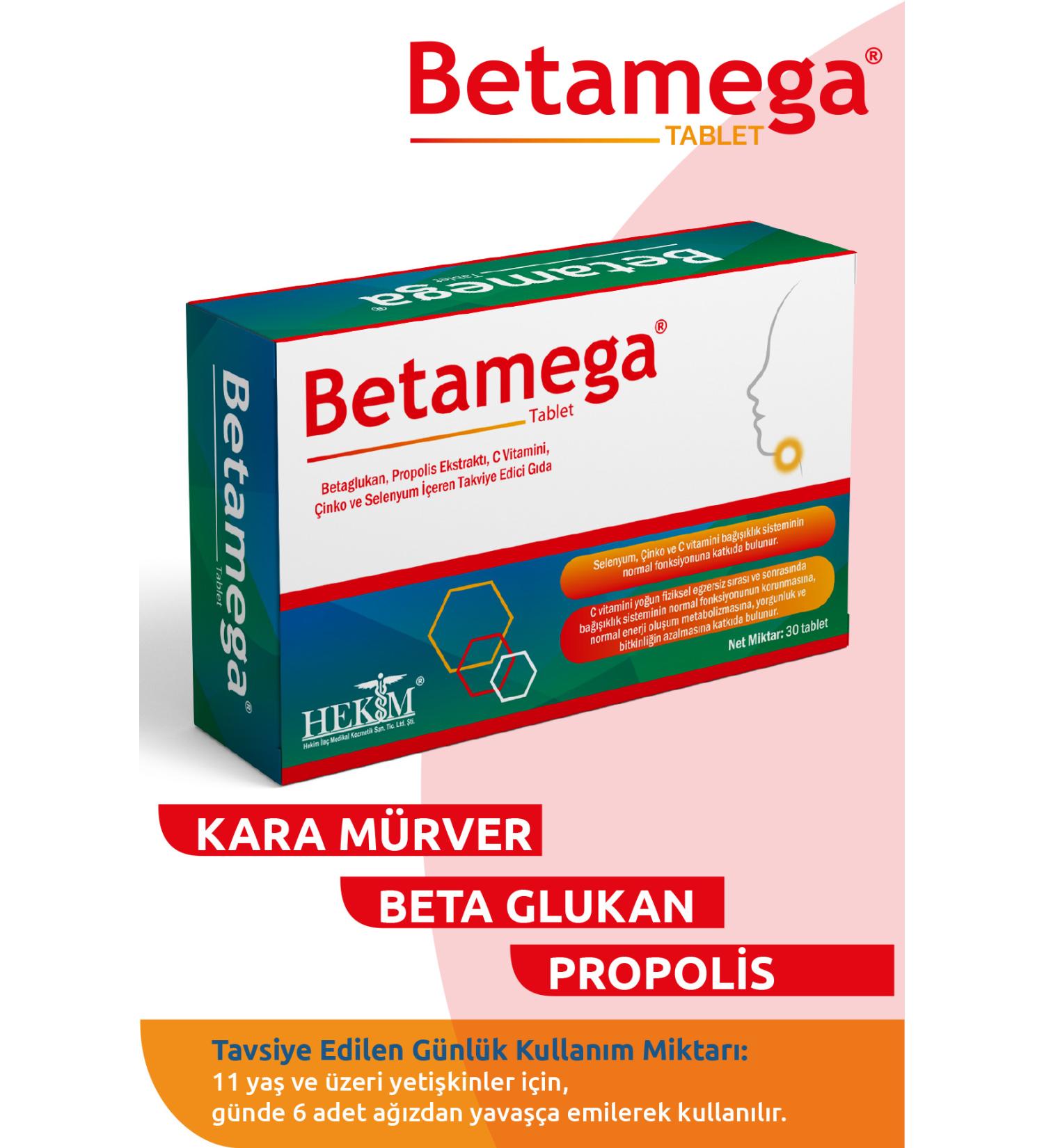 BETAMEGA Pastille - Pastille Containing Black Elderberry Beta Glucan Propolis - 12 Pieces - Buy Online on GoSupps.com