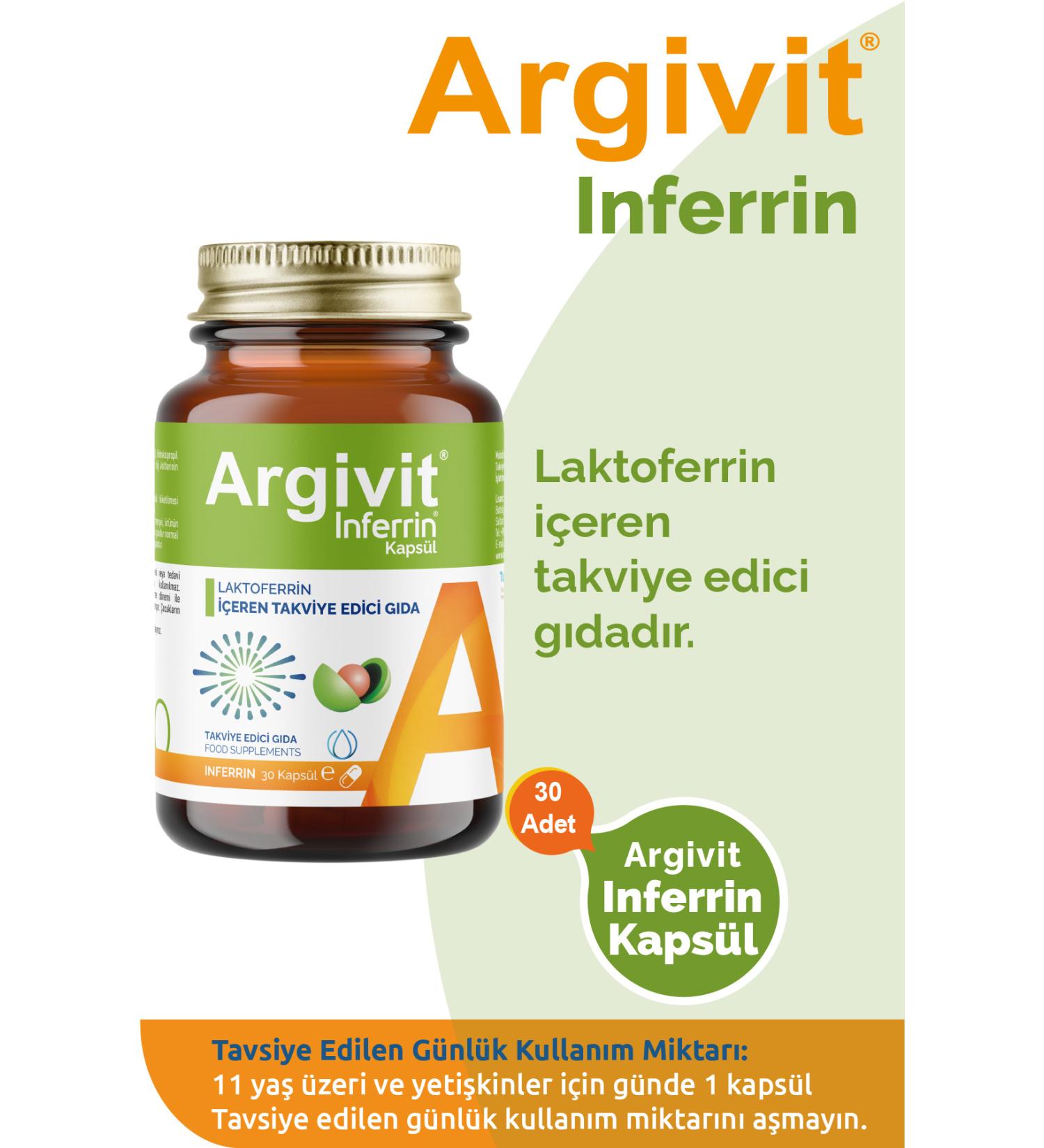 Argivit Inferrin Lactoferrin Containing Capsule Food Supplement 30 Capsules - Buy Online on GoSupps.com