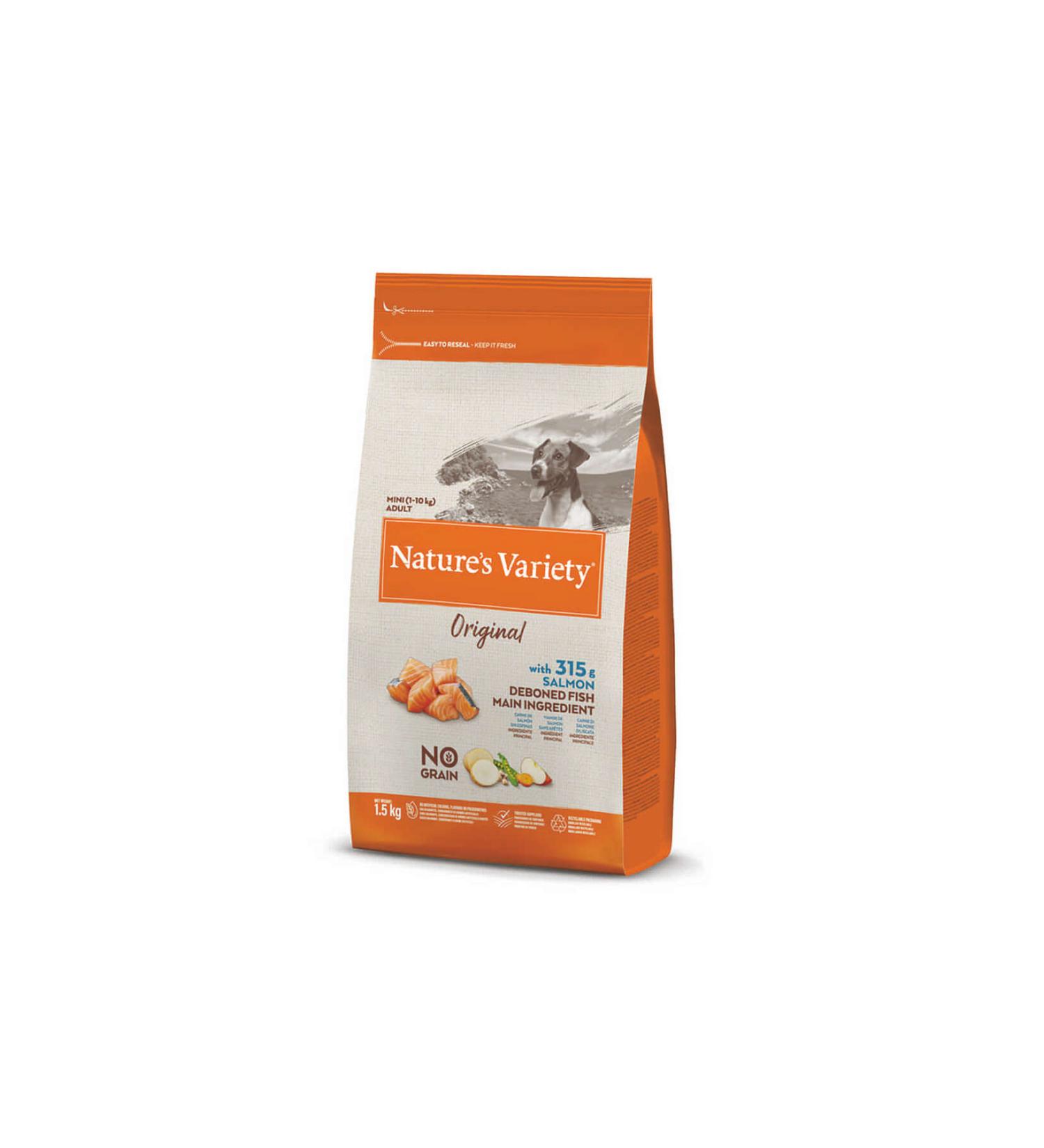NATURES VARIETY Nv Dog No Grain Mini Adult Salmon 1 5kg 543133