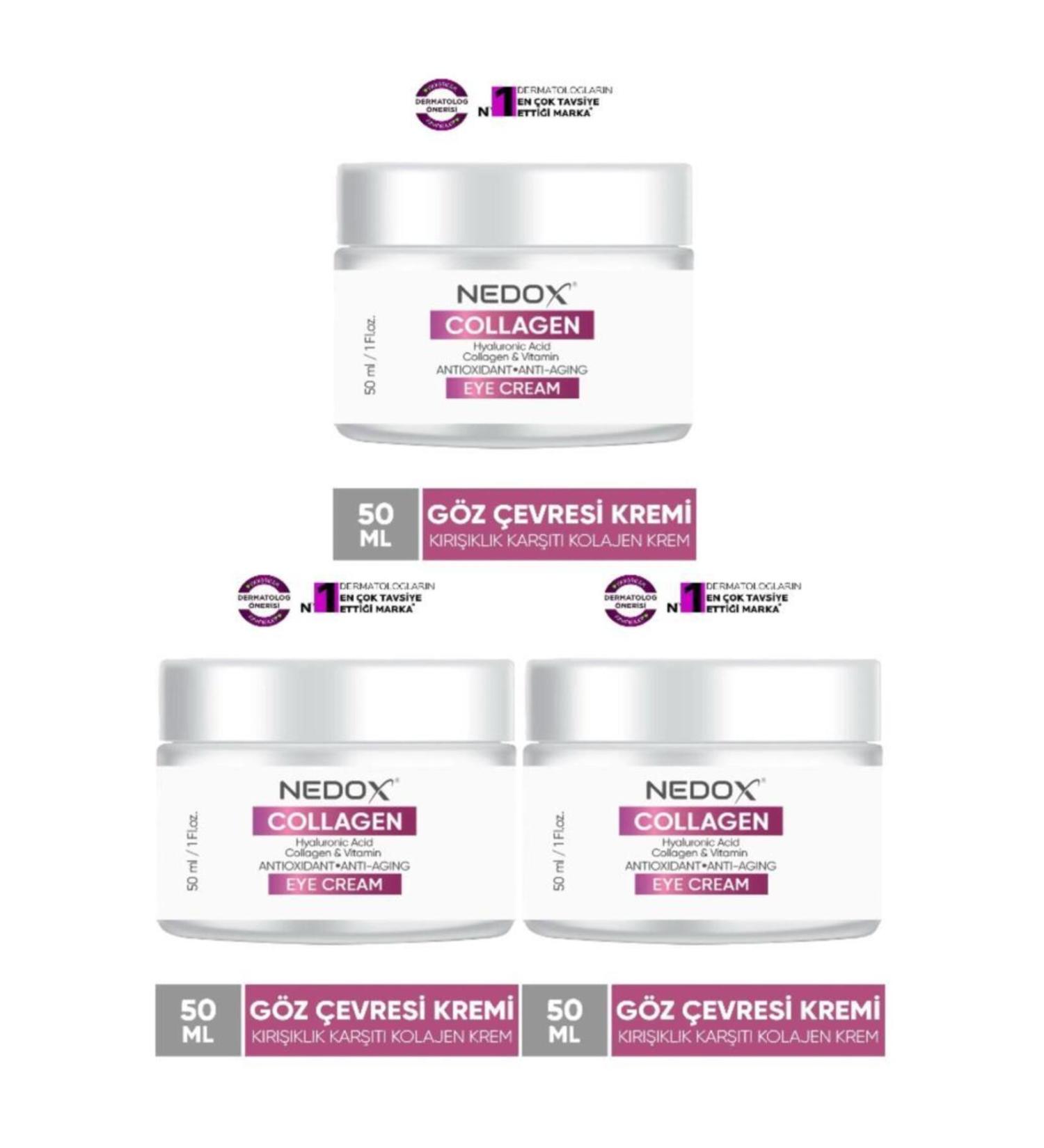 NEDOX 3 Pieces Anti-Wrinkle Collagen Eye Contour Cream 50 ml