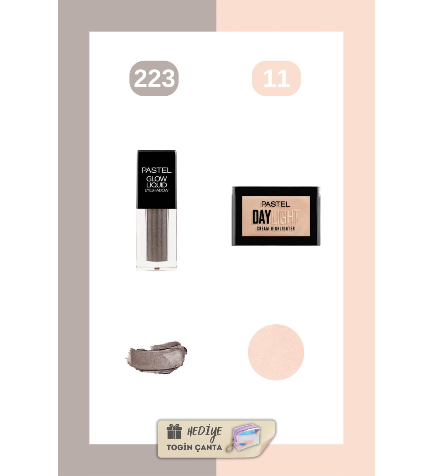 Pastel Mix Set - Glow Liquid Eyeshadow 223 + Daylight 11 + Togin Bag - Buy Online on GoSupps.com