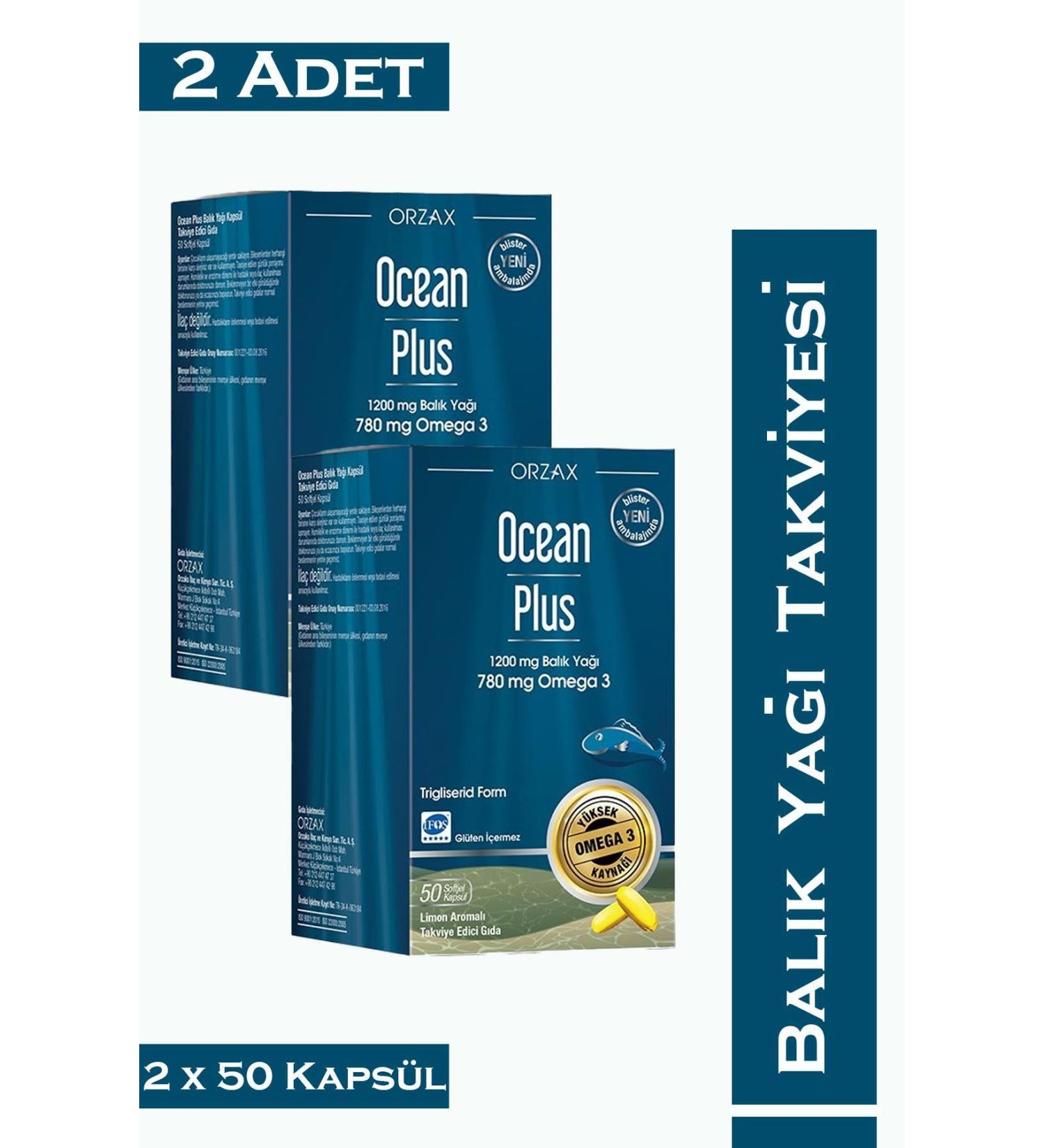 Orzax Ocean Plus 1200 mg 50 Capsules 2 Pieces