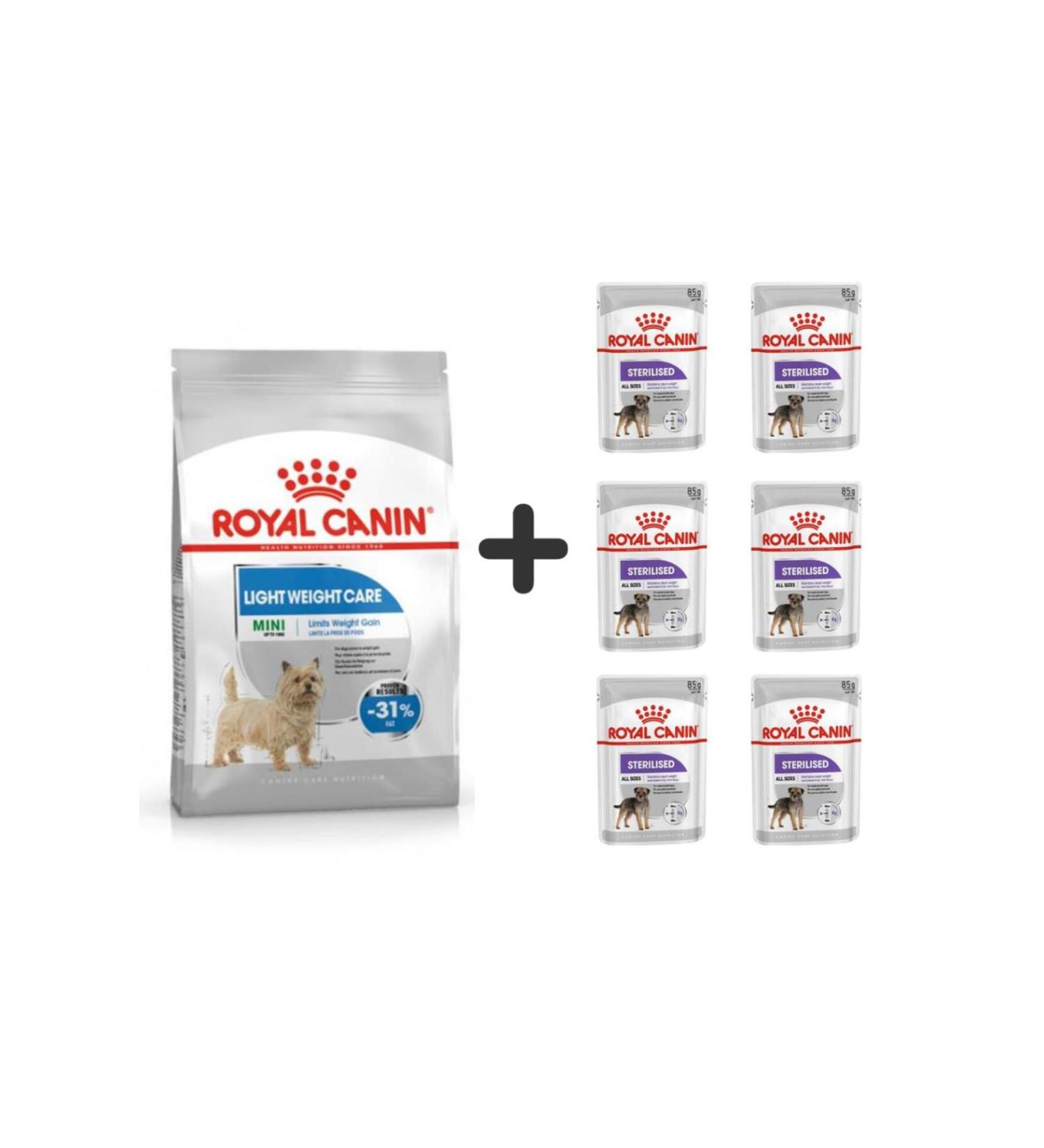 Royal Canin Light Weight Care Dog Food 3 Kg + 6 Pieces Wet Food