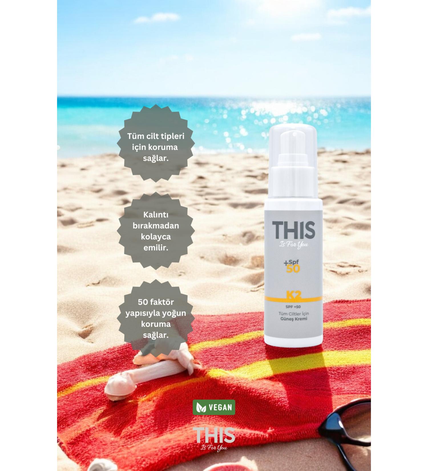 This K2 Spf 50 Sunscreen for All Skin Types 50ml
