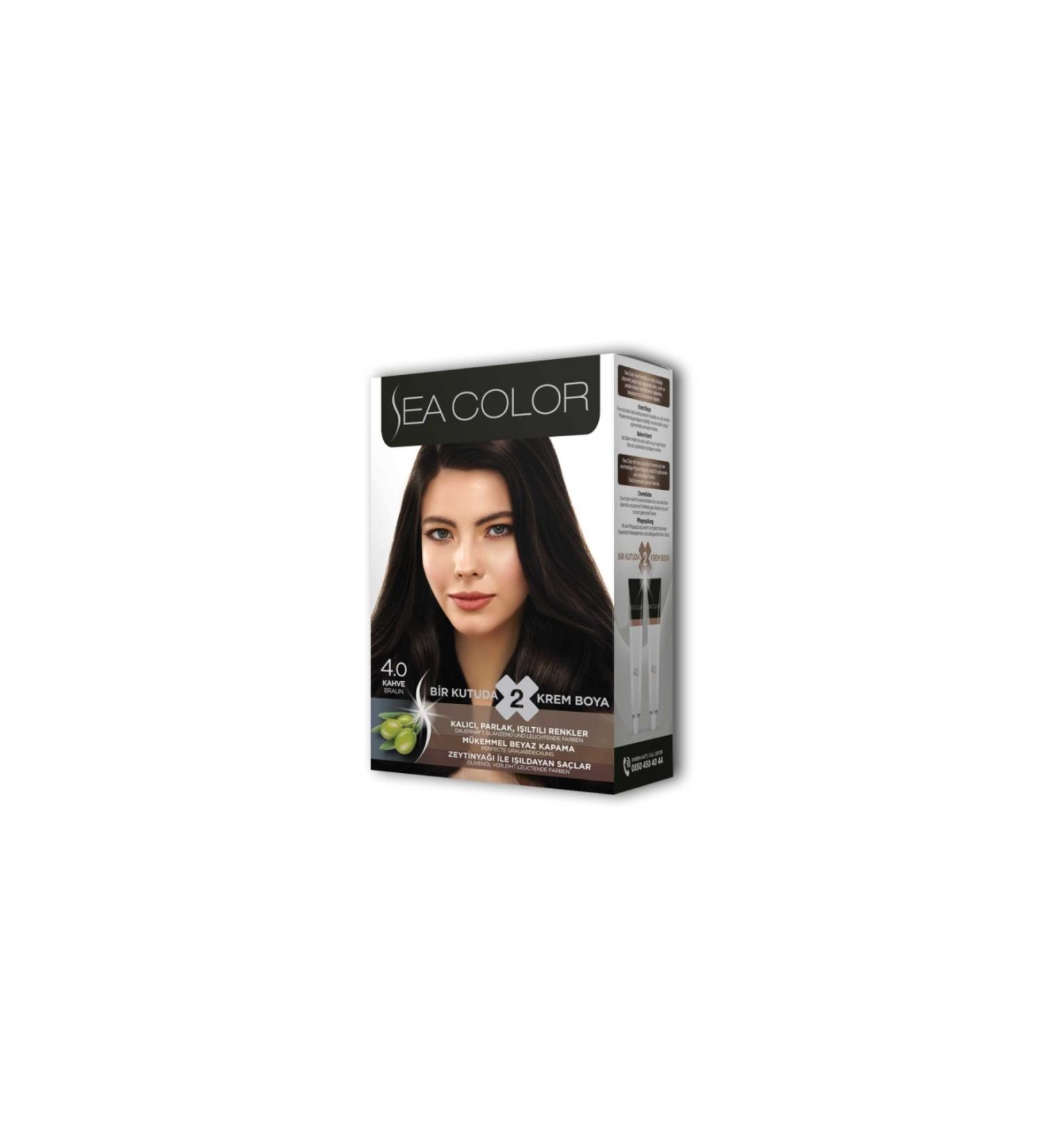 2 Tube Cream Hair Dye Set Brown No:4.0