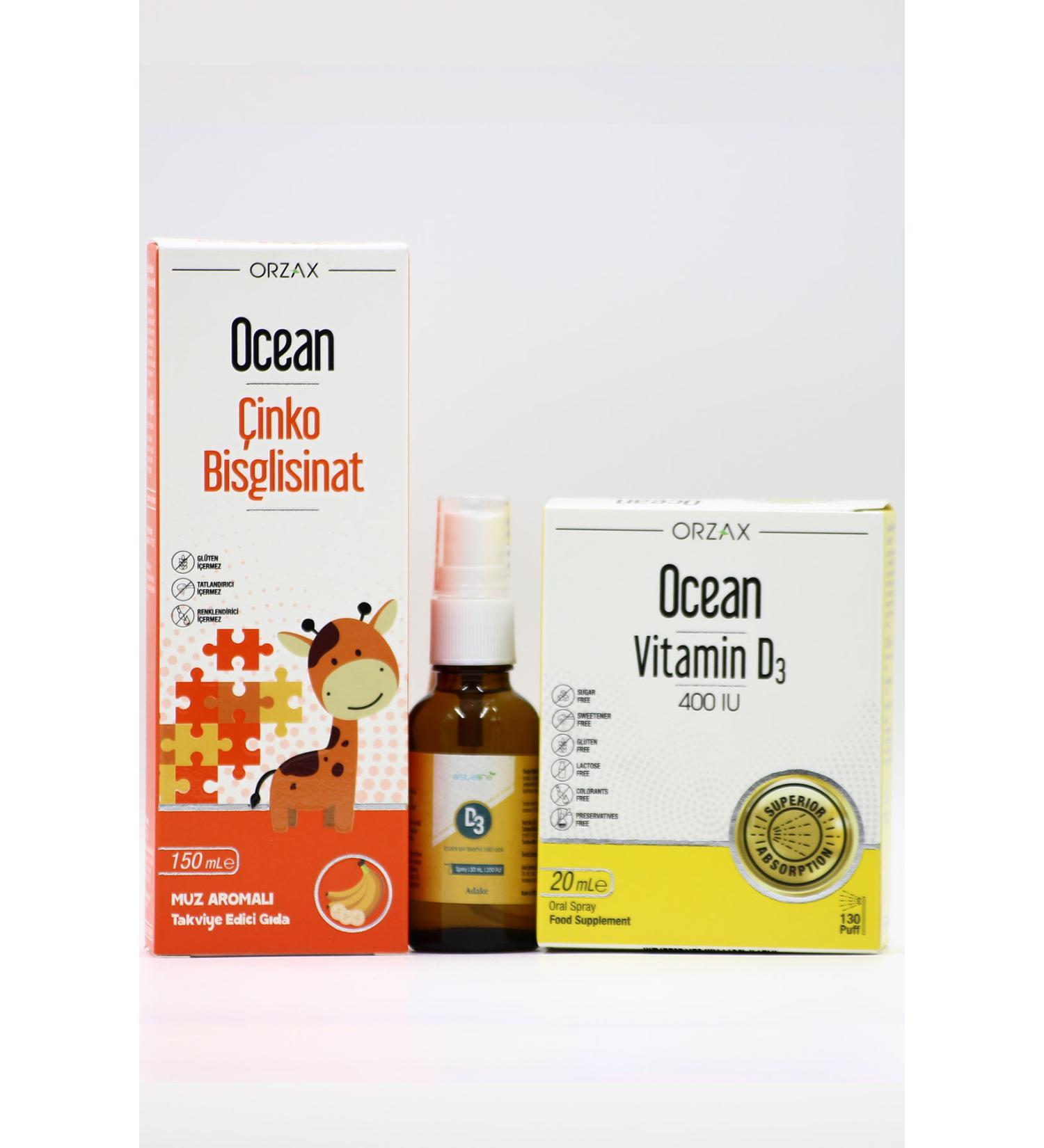 Ocean Immune Support Set for Children: Ocean Zinc Estellife D3 & Ocean Vitamin D3 400 IU