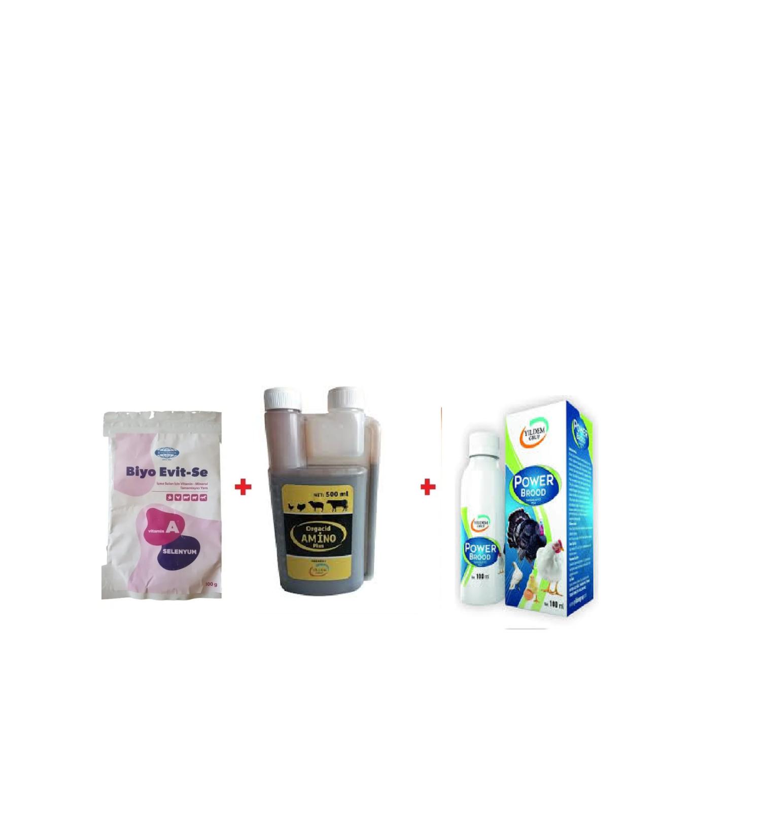 Y ldem Group Bio Evit-se 100 gr "E Vitamin Selenium" + Organic amino acid 500 ml + Power Brood 100ml