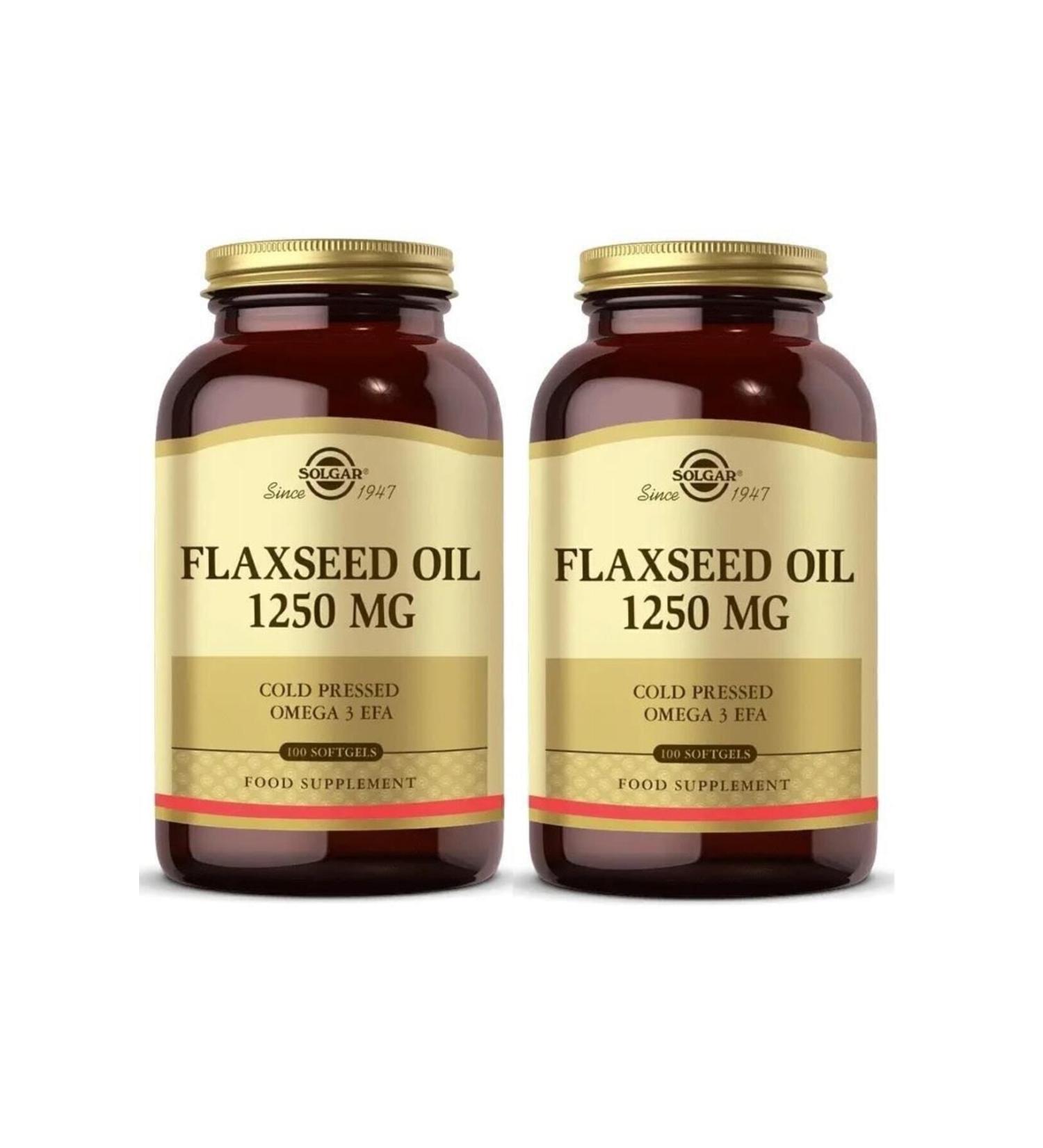 Solgar Flaxseed Oil 1250 Mg 100 Capsules 2 Pieces - Buy Online on GoSupps.com