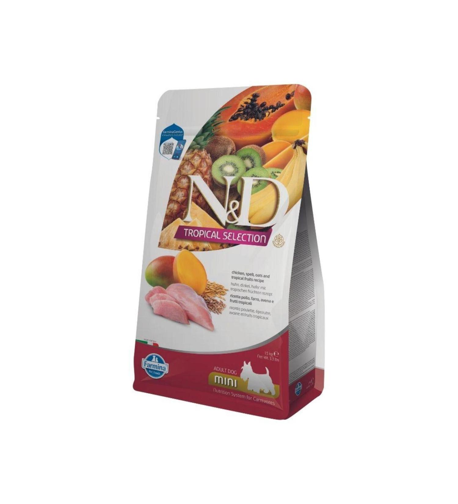 N & D Tropical Selection Chicken Small Breed Adult Dog Food 1.5 Kg