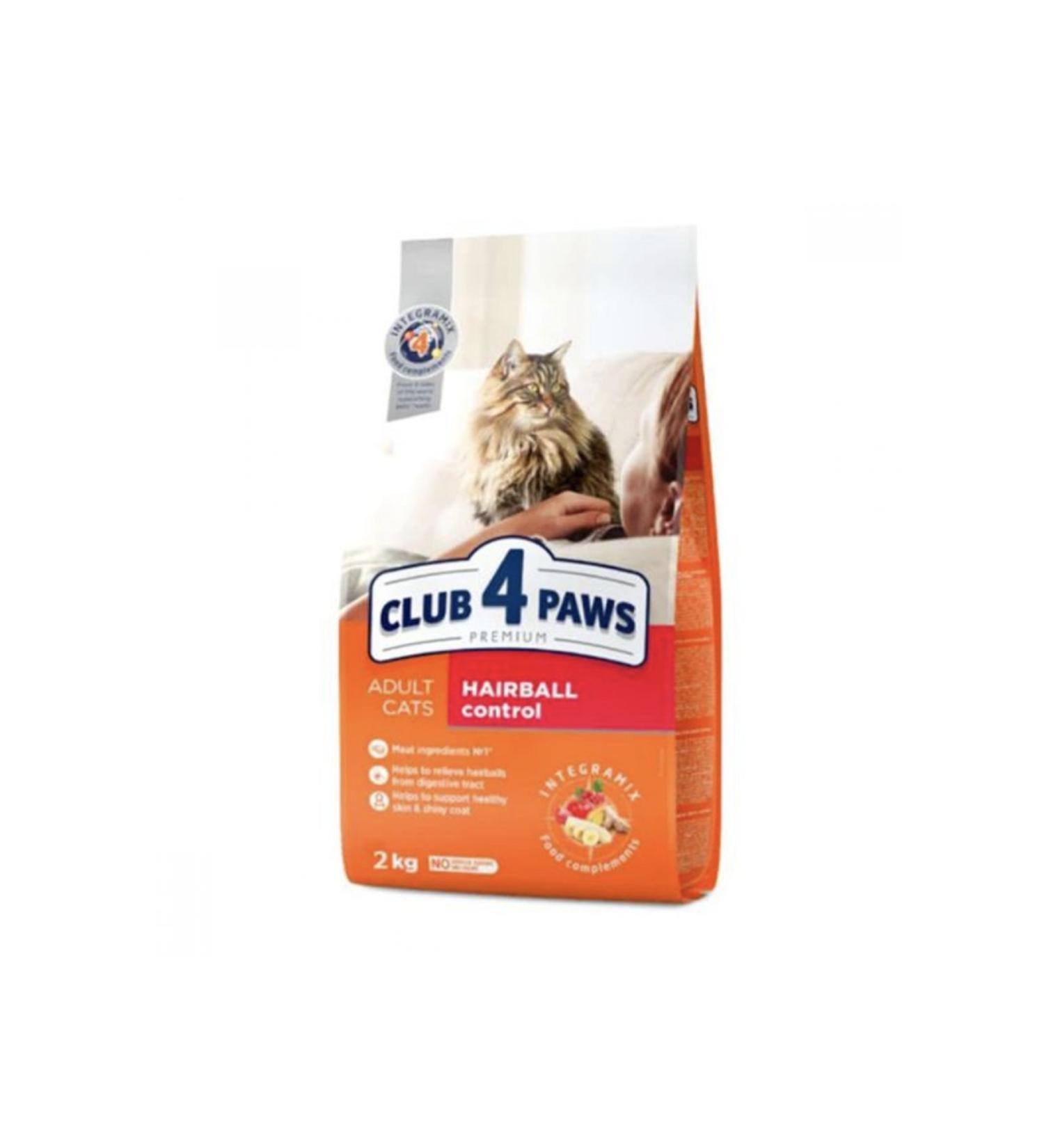 Club4Paws Premium Hairball Control Chicken Adult Cat Food 2 Kg