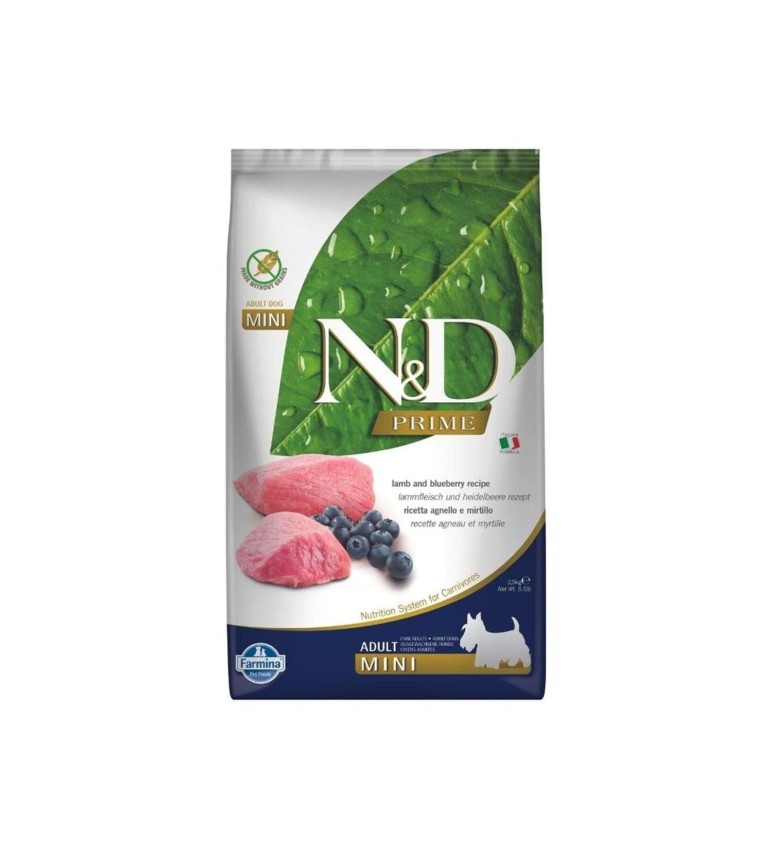 & D Prime Grain Free Lamb & Blueberry Small Breed Adult Dog Food 2.5 Kg