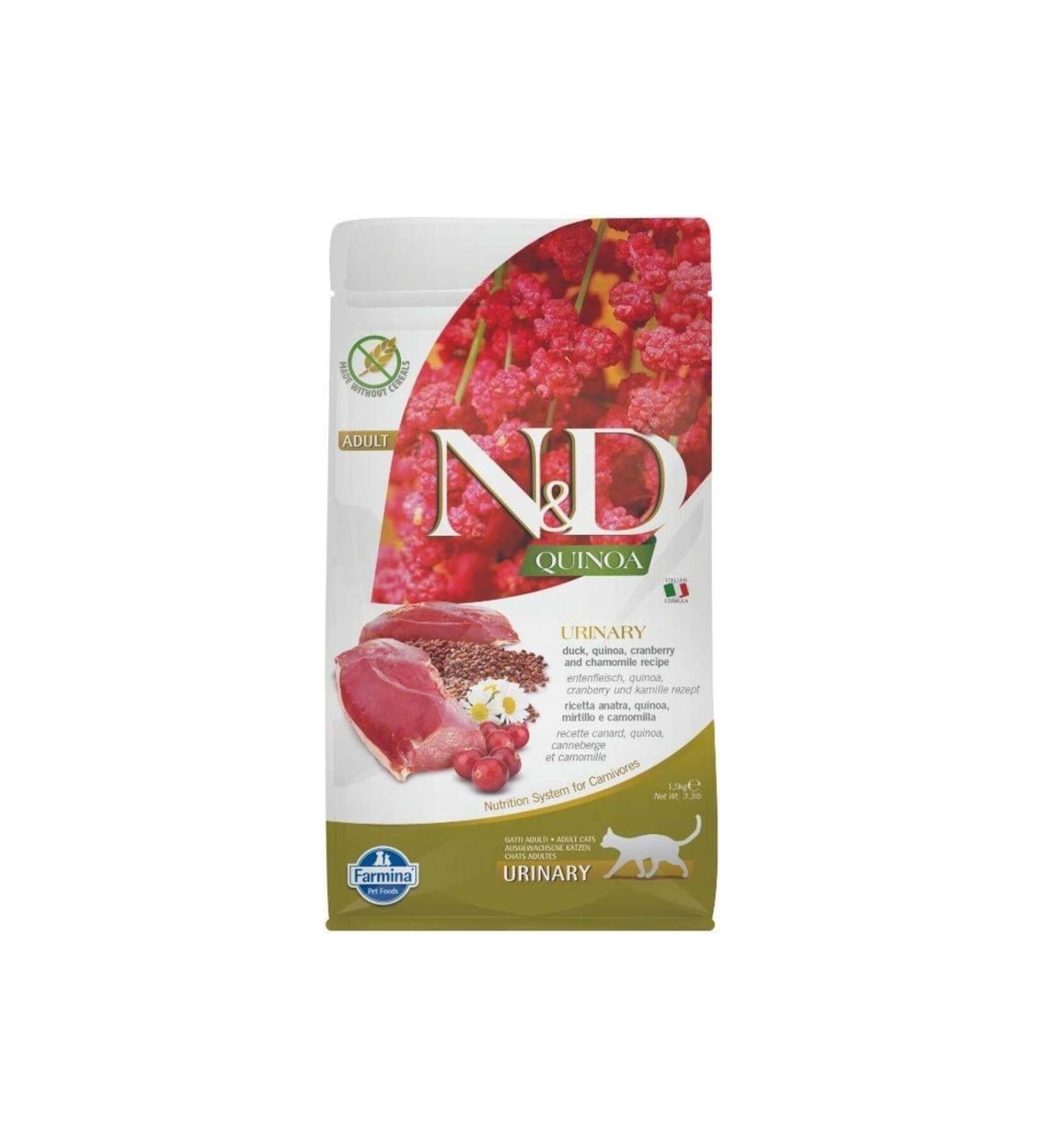 N & D Quinoa Grain Free Urinary Duck Adult Cat Food 1.5 Kg