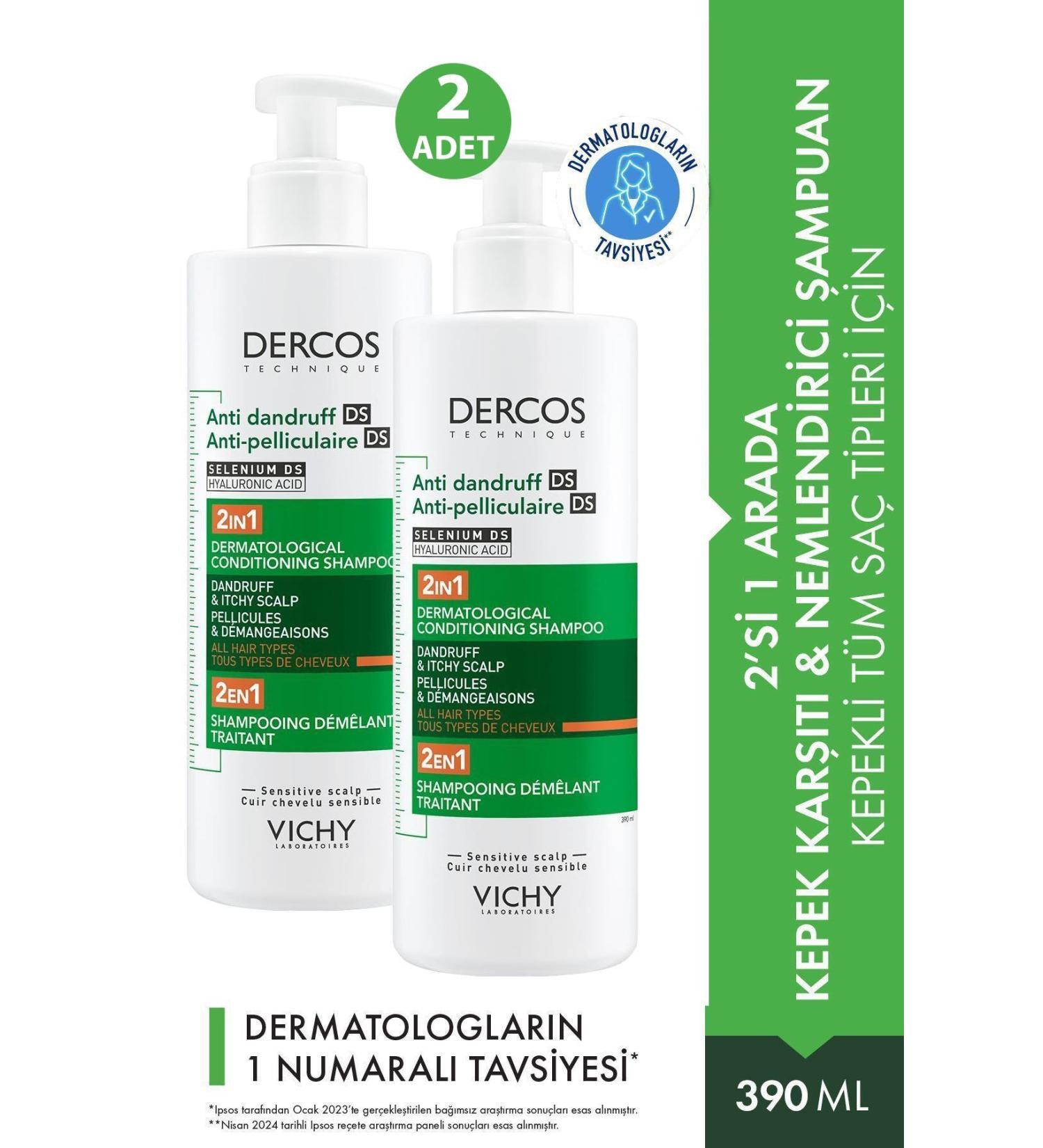 Vichy Dercos Anti Dandruff Ds Anti-Pelliculaire Ds Selenium 390 ml 2 Pieces - Buy Online on GoSupps.com