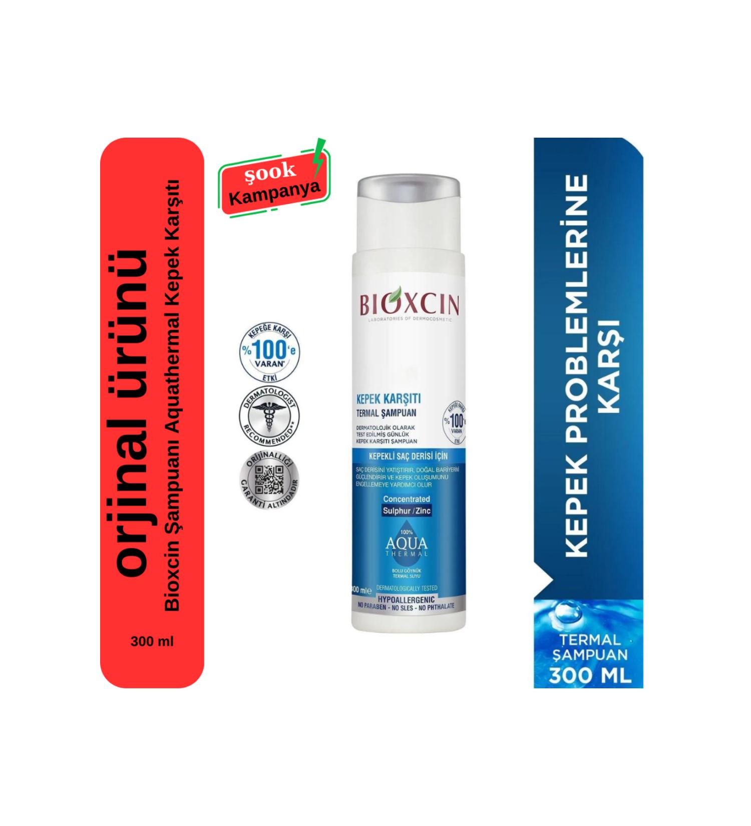 Bioxcin Aqua Thermal Anti-Dandruff Shampoo 300ml All Hair Types - Buy Online on GoSupps.com