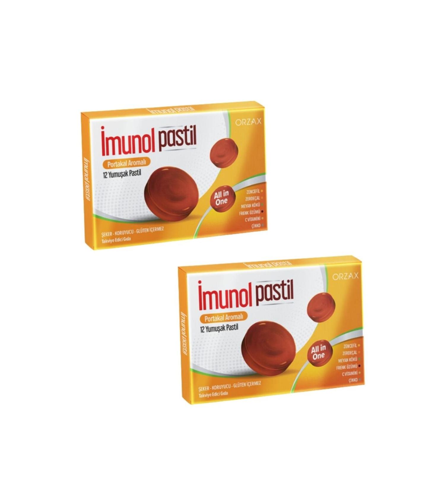 IMUNOL Imunol Orange Flavored 12 Pastilles x 2 Pieces
