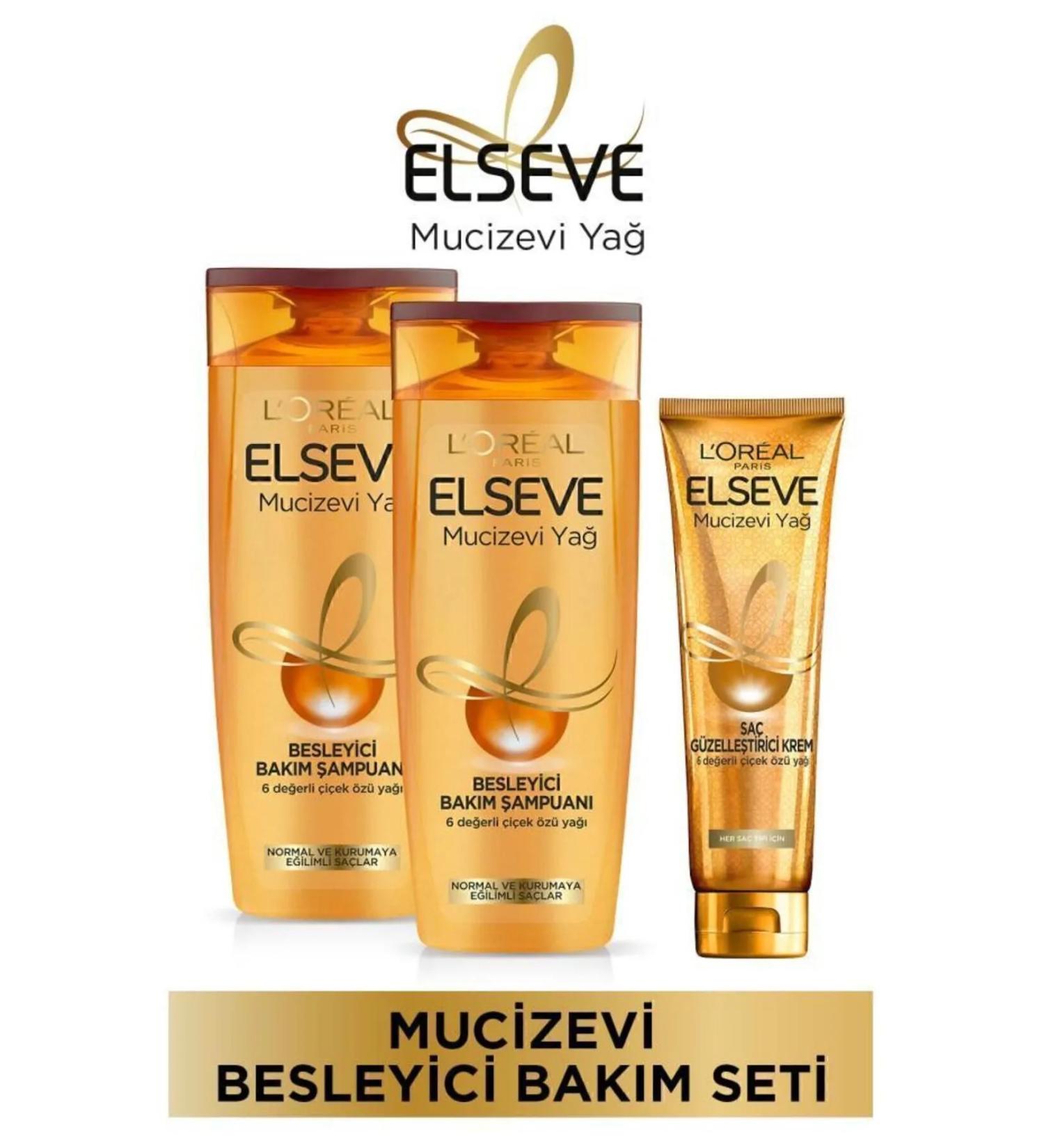 Elseve Miraculous Oil Nourishing Care Shampoo 390ml 2-pack & Hair Beautifying Cream - Buy Online on GoSupps.com