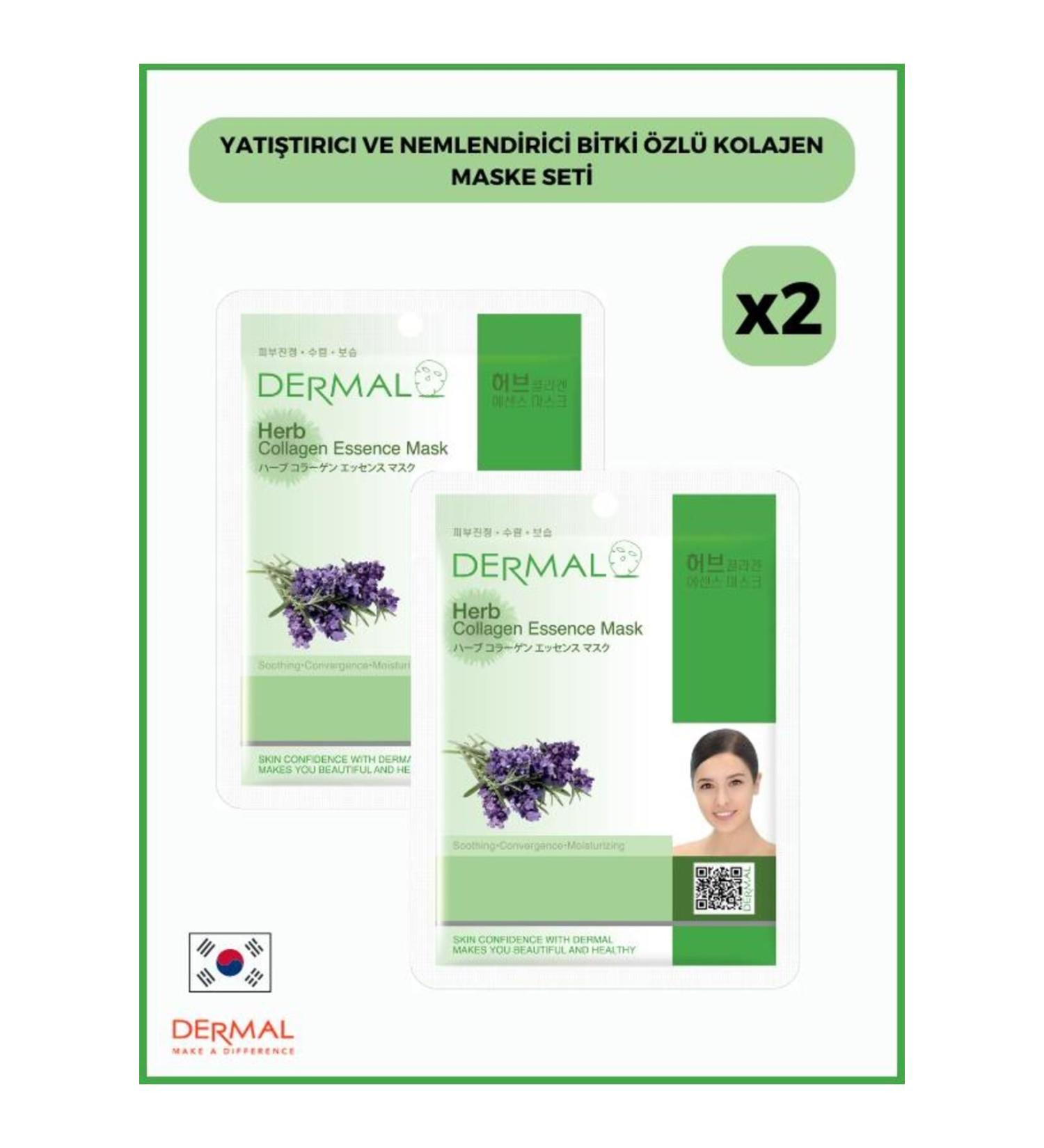 Dermal Soothing and Moisturizing Plant Essence Collagen Mask Set of 2 Pieces - Buy Online on GoSupps.com