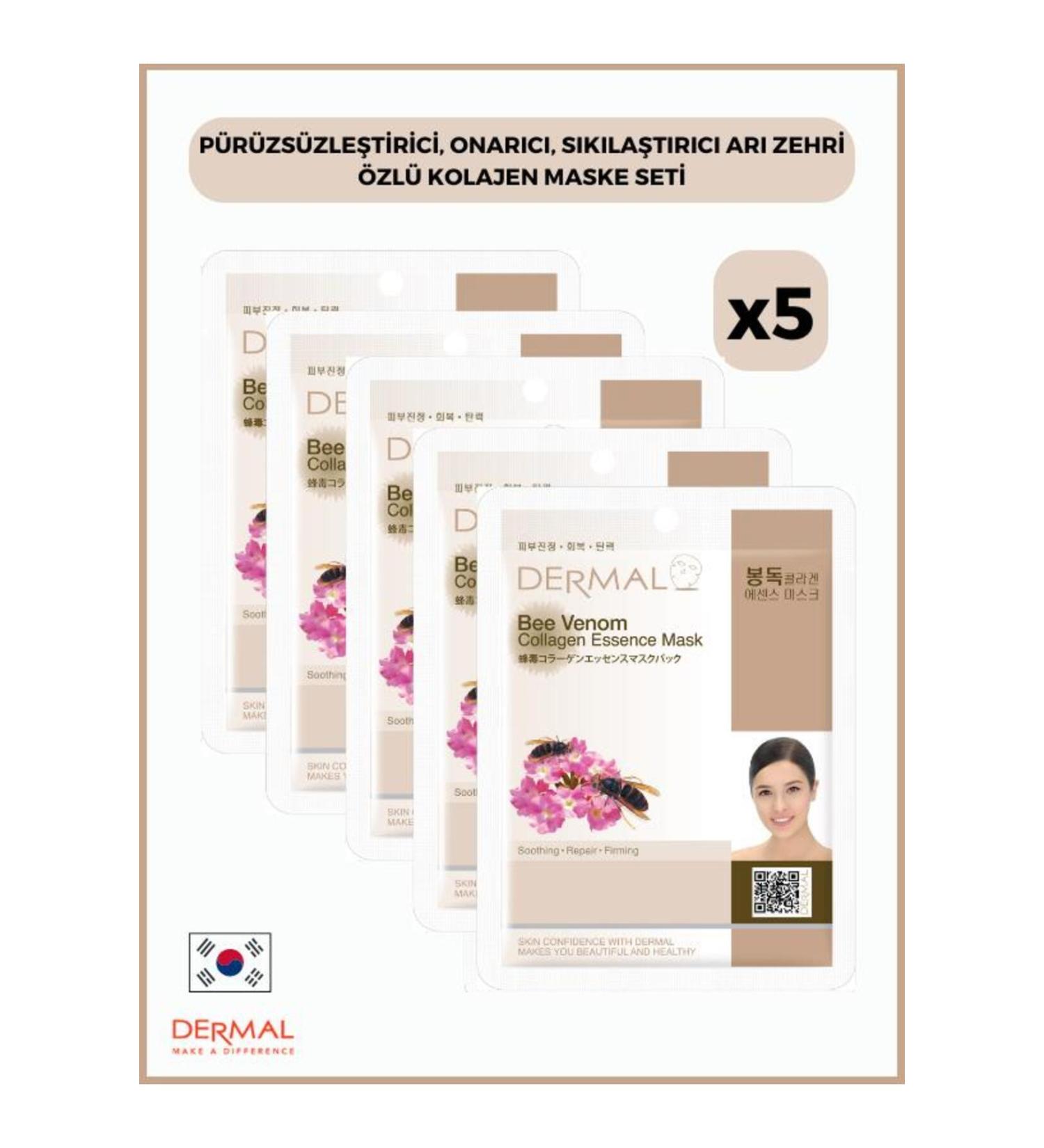 Dermal Smoothing Repairing Firming Bee Venom Extract Collagen Mask 23 Gr 5 Pieces - Buy Online on GoSupps.com